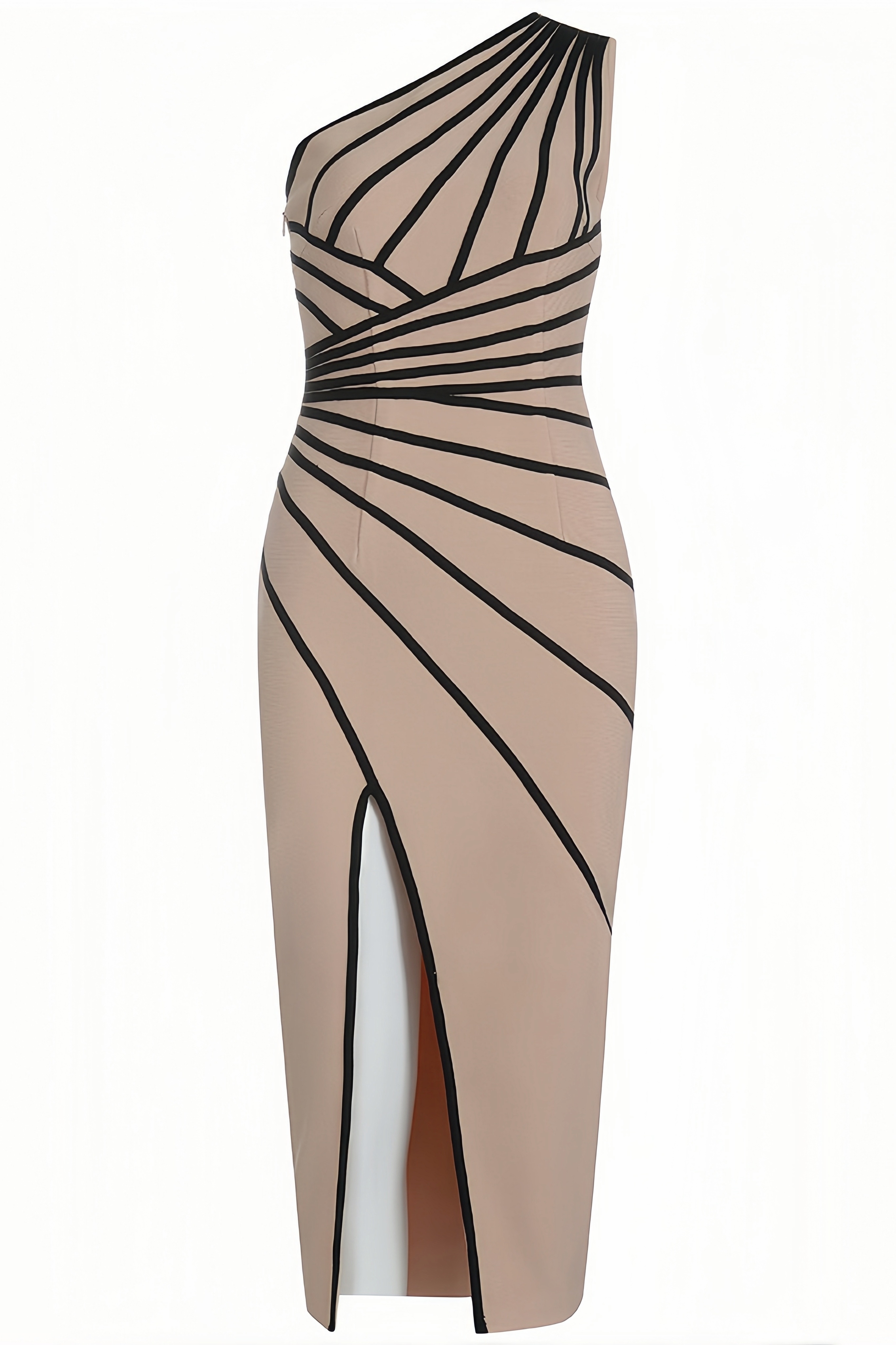 Olena One-Shoulder Striped Maxi Dress