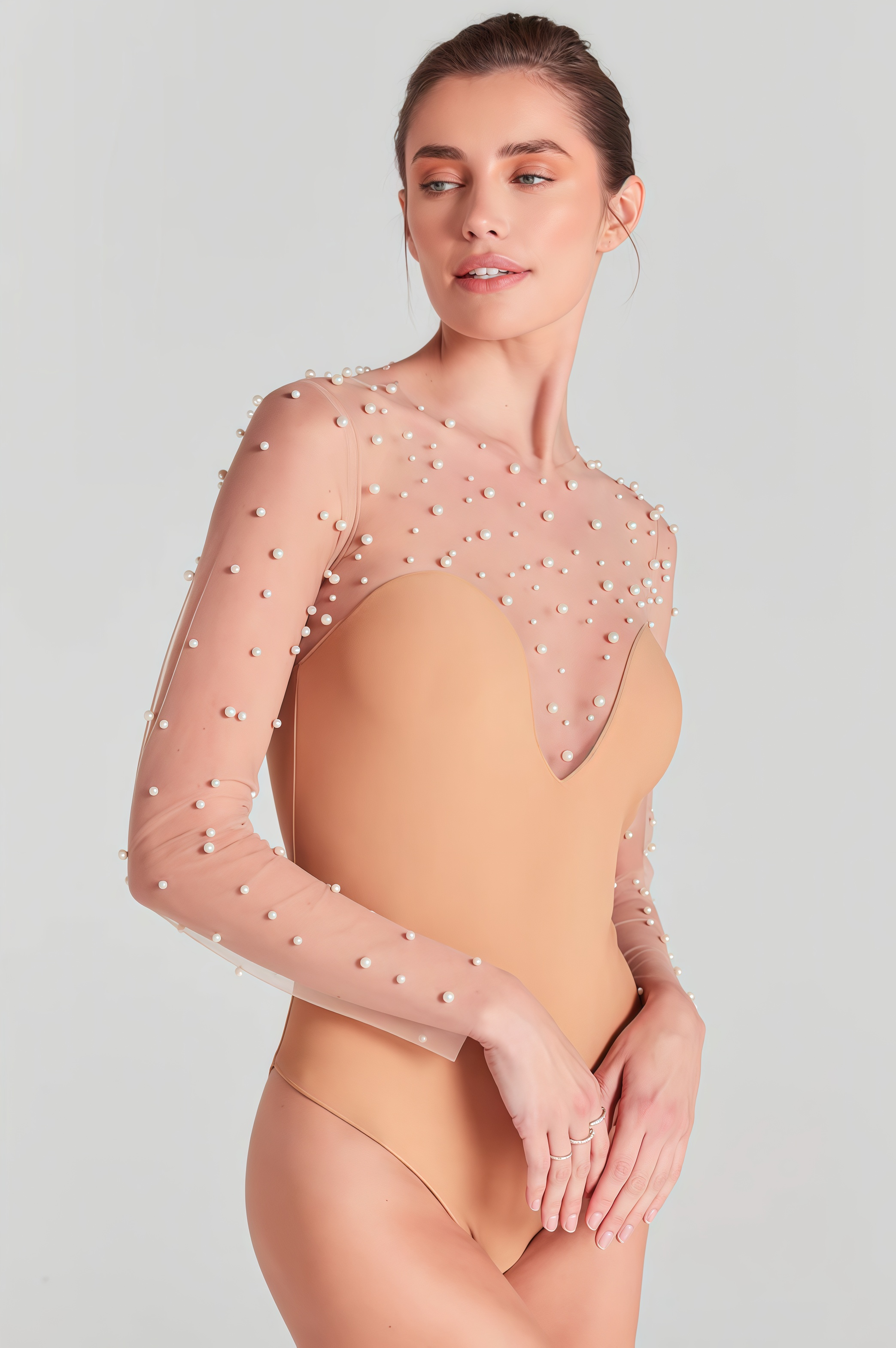 Quinlan Long Sleeve Inner Bubble Bead Jumpsuit