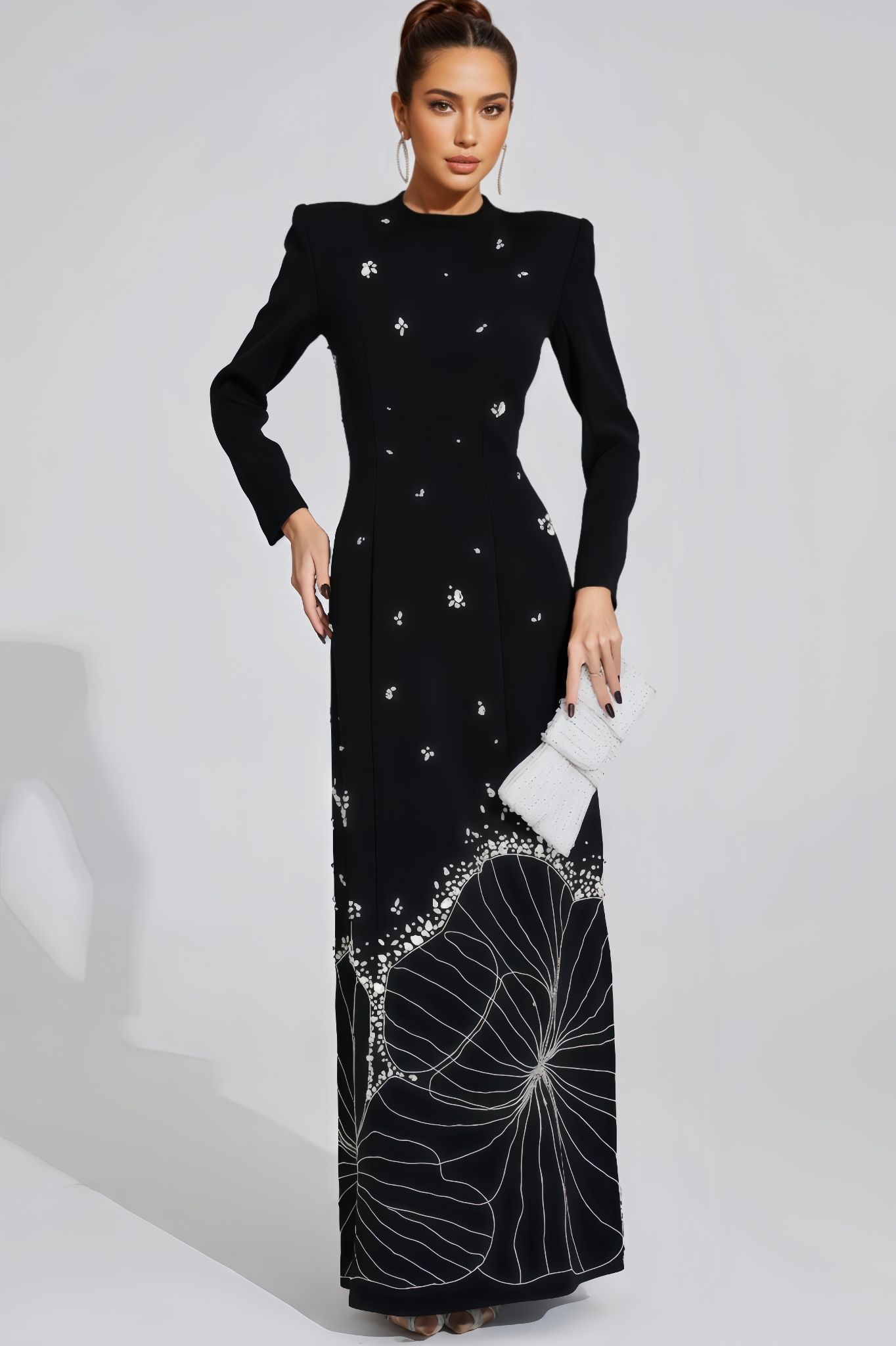 Rana Black Diamond Maxi Dress