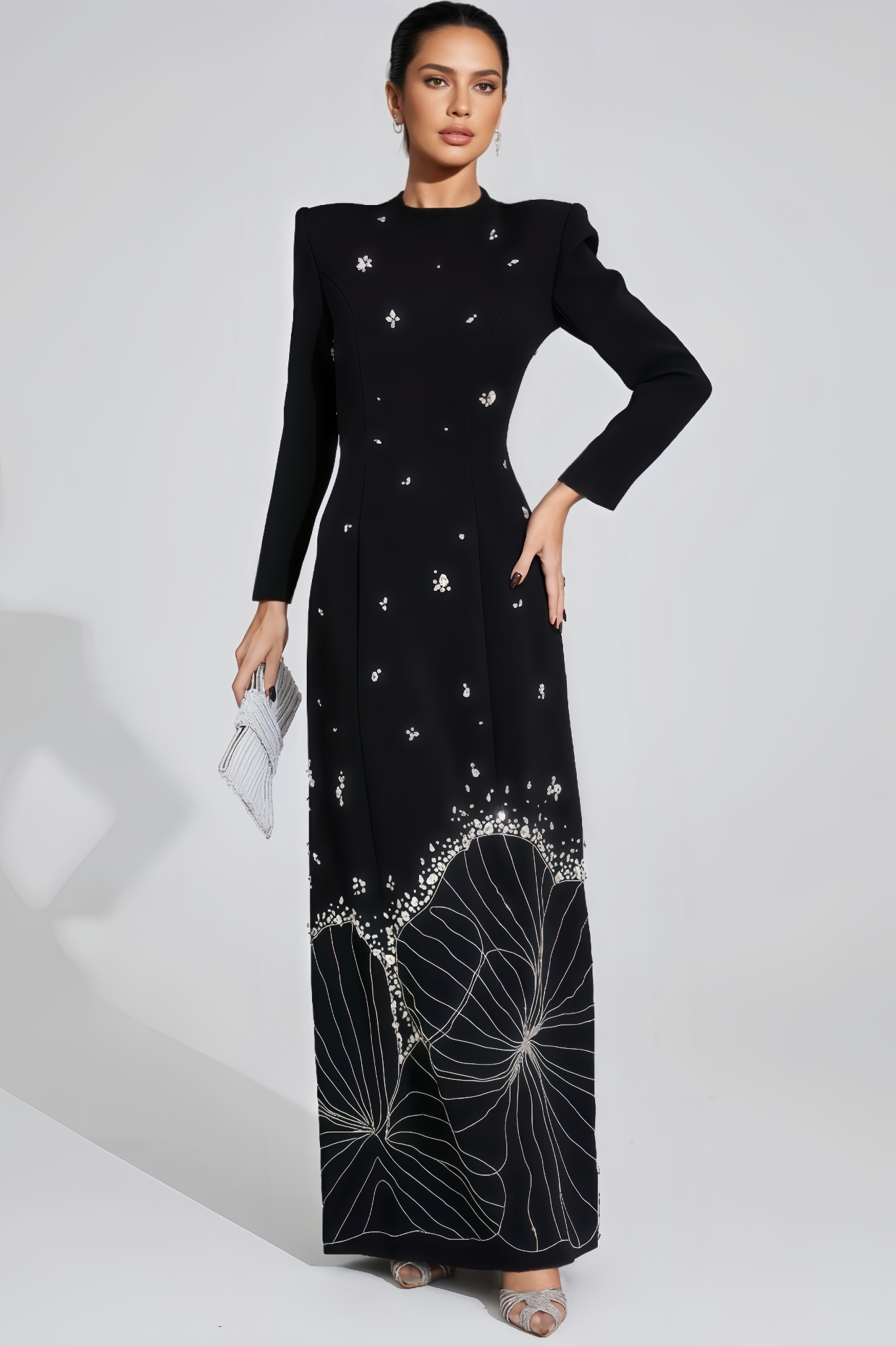 Rana Black Diamond Maxi Dress