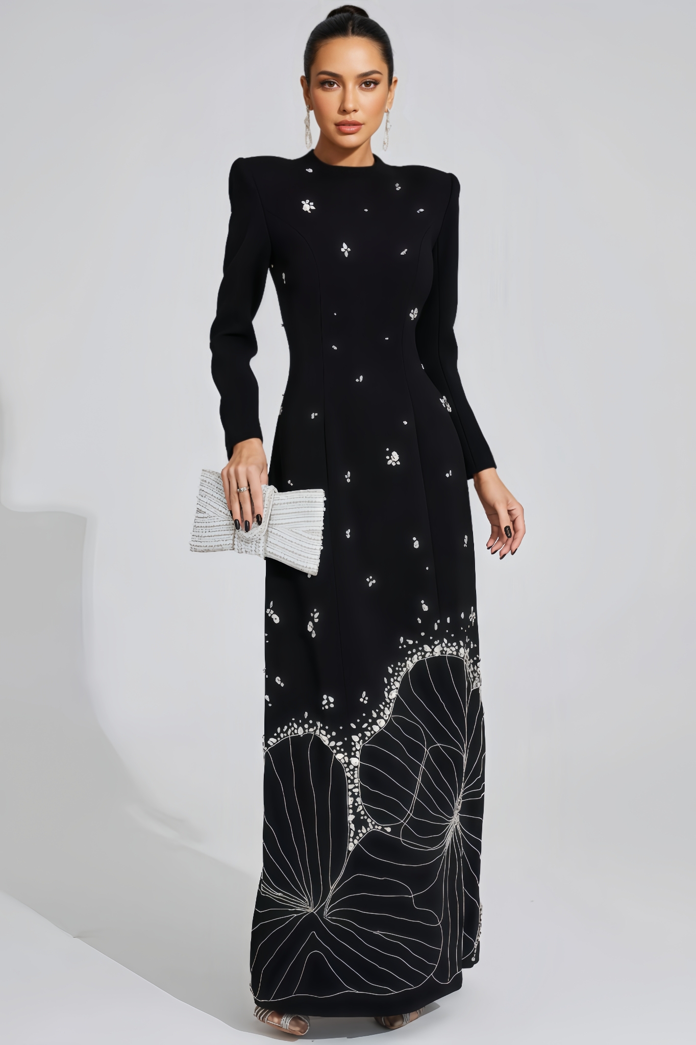 Rana Black Diamond Maxi Dress