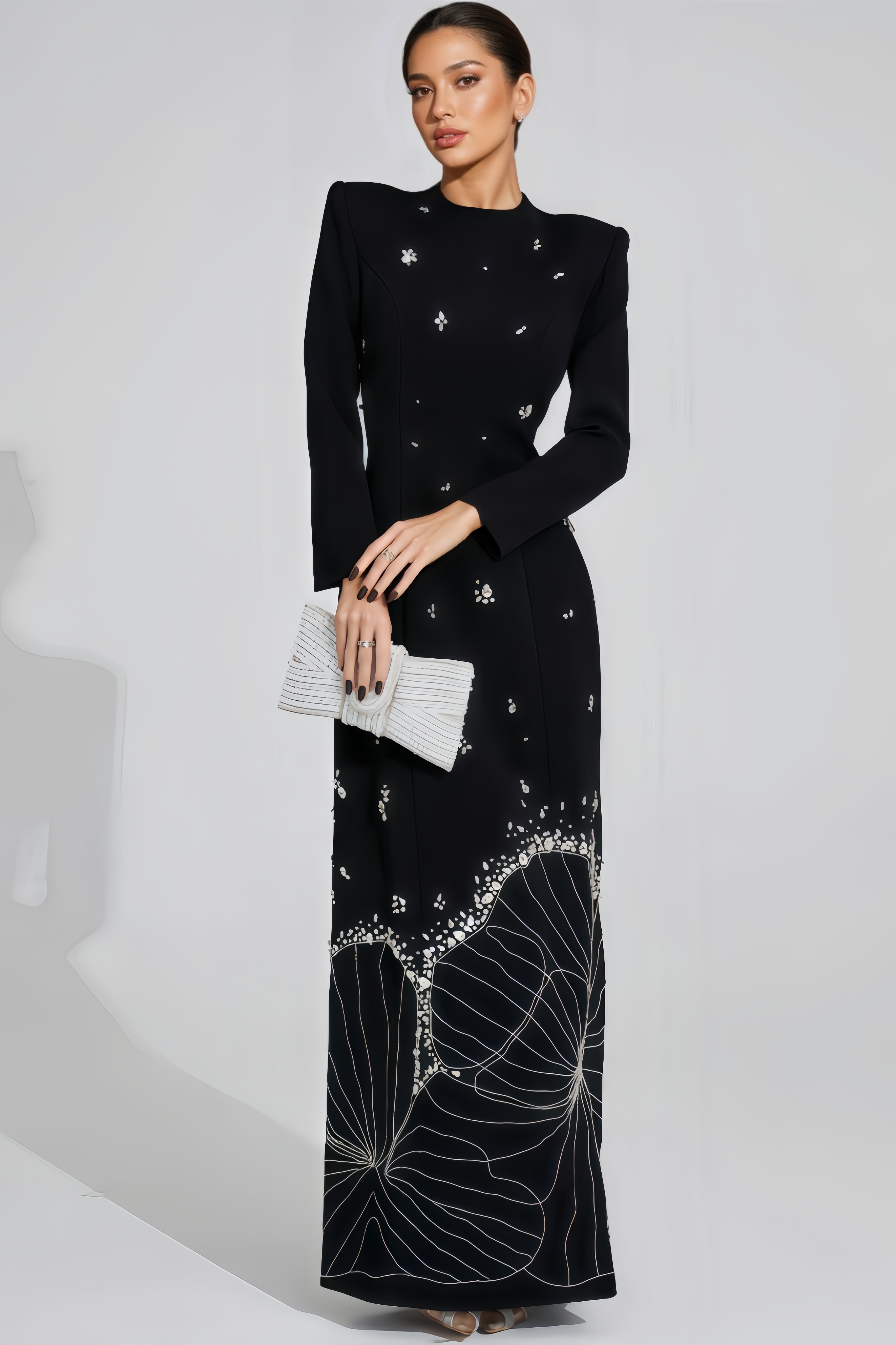 Rana Black Diamond Maxi Dress