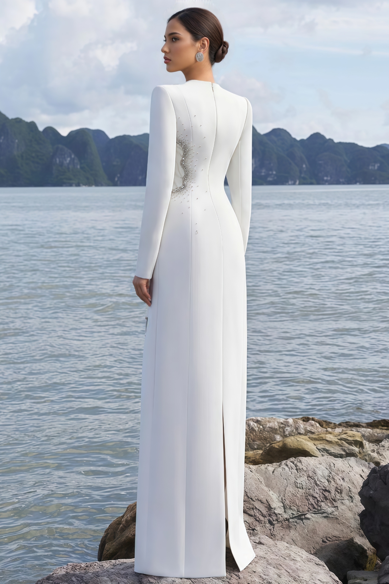 Zada Floral Crystal Embellished Maxi Dress