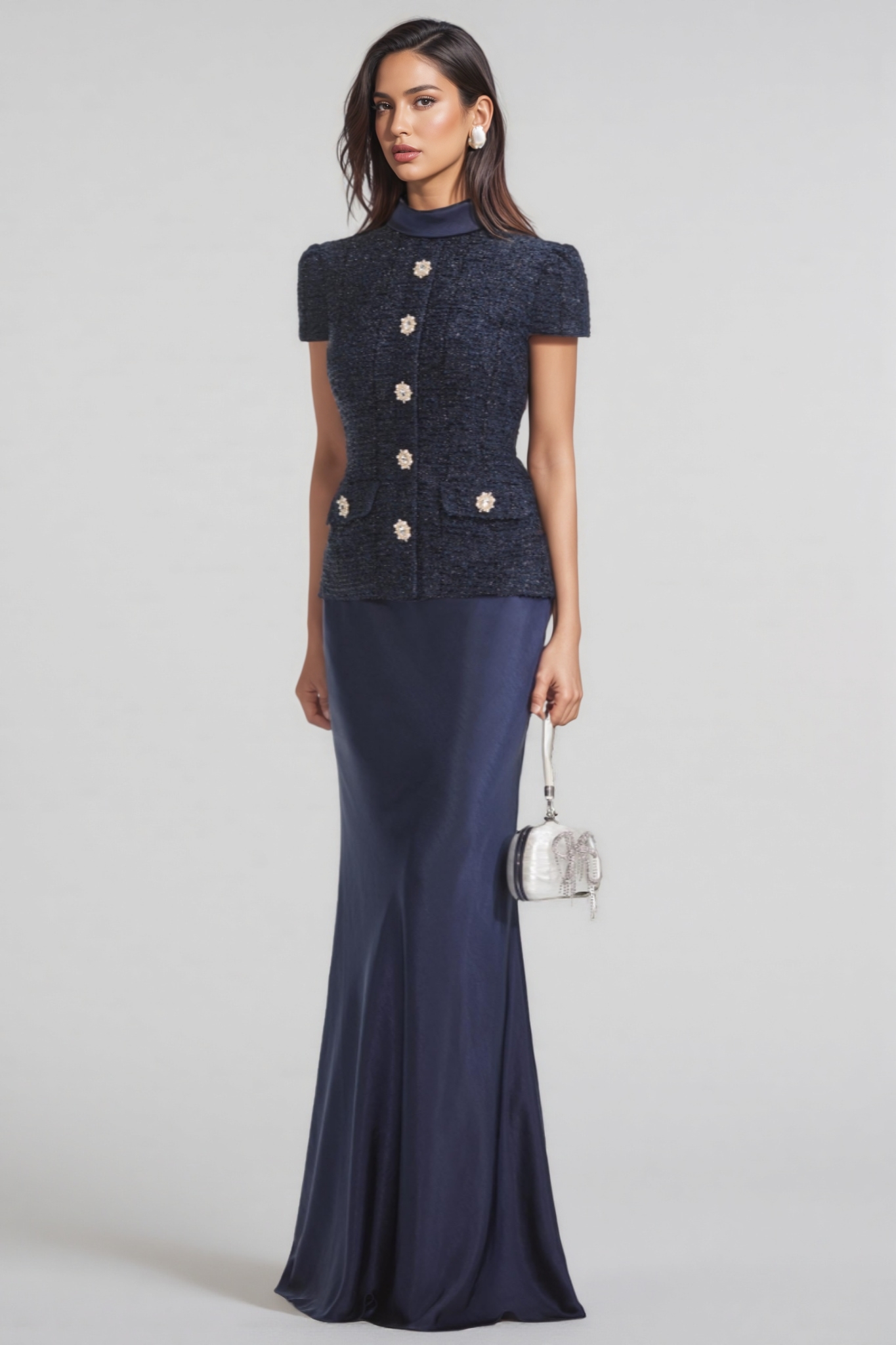 Thay Metallic Boucle Maxi Dress Set