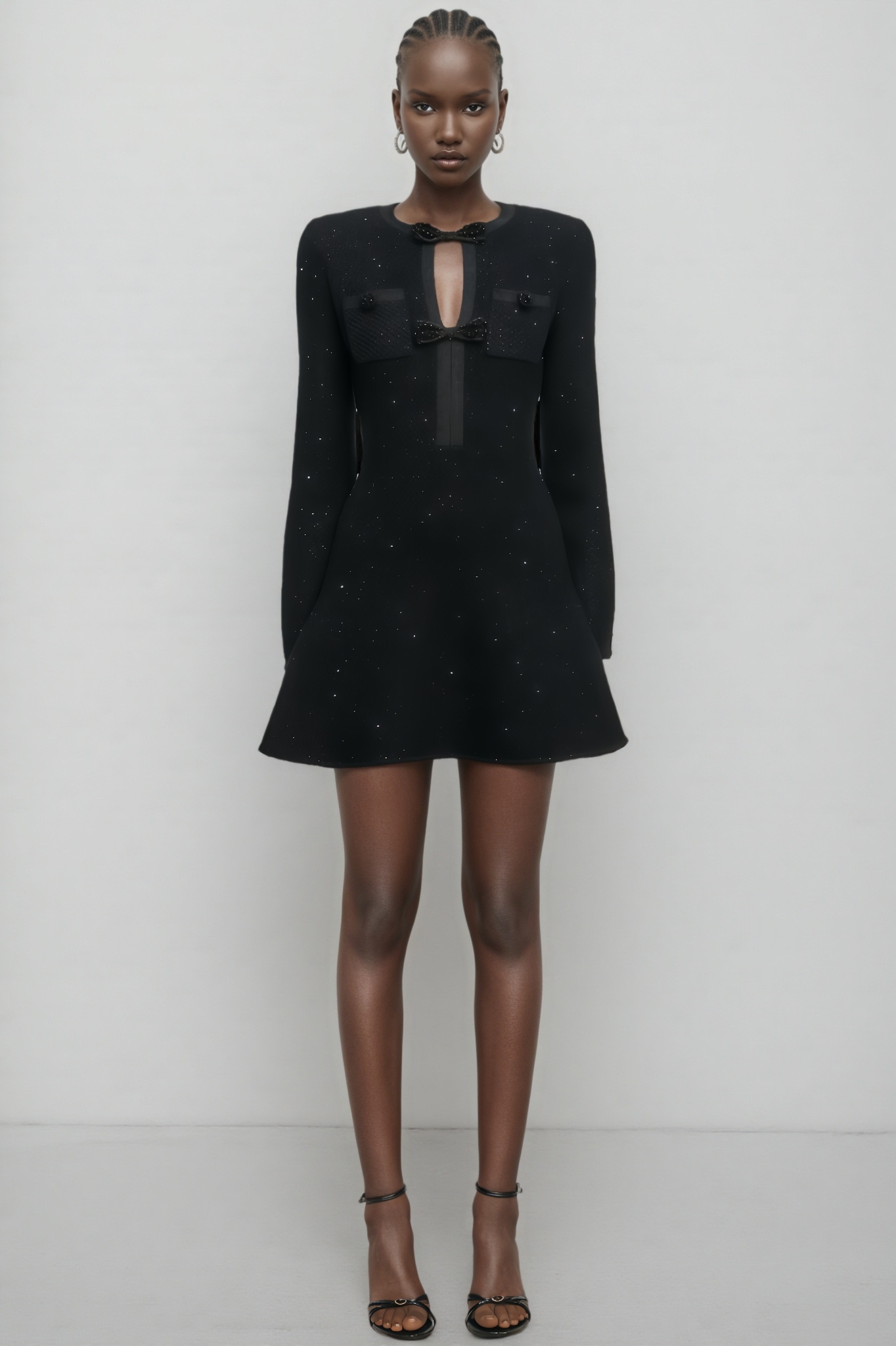 Austyn Black Sequin Knit Mini Dress