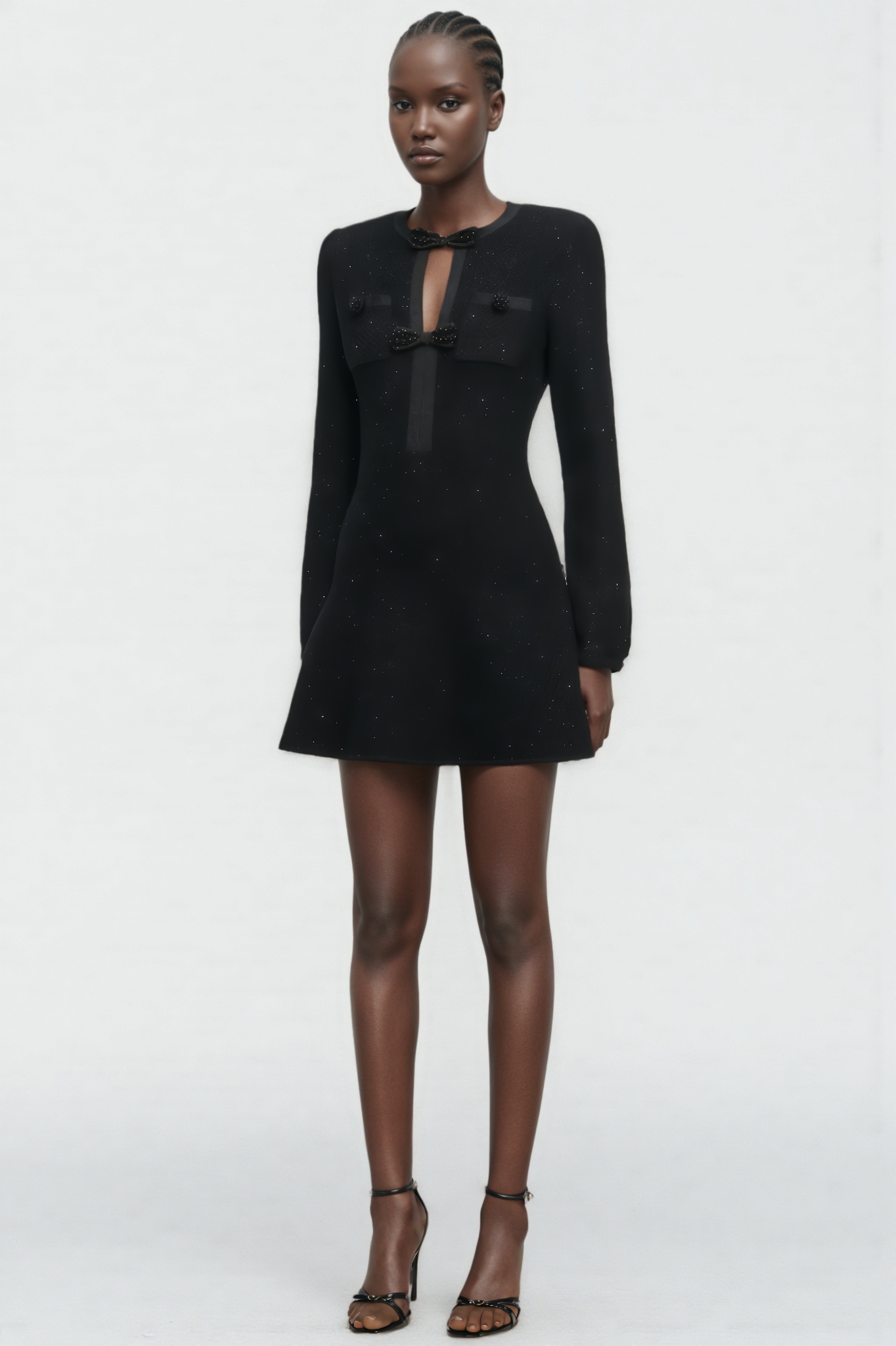 Austyn Black Sequin Knit Mini Dress