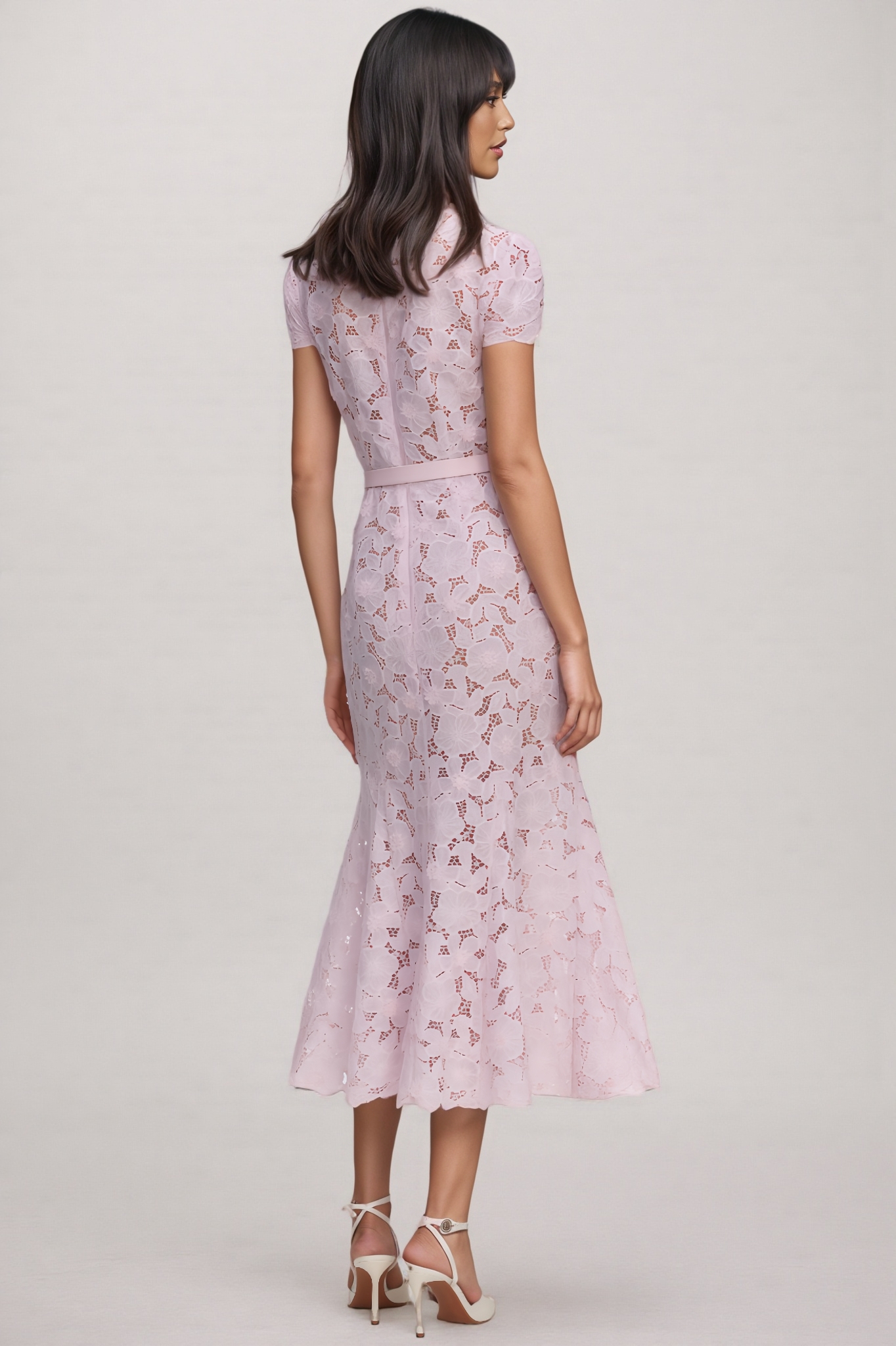 Kylat Pink Lace Midi Dress