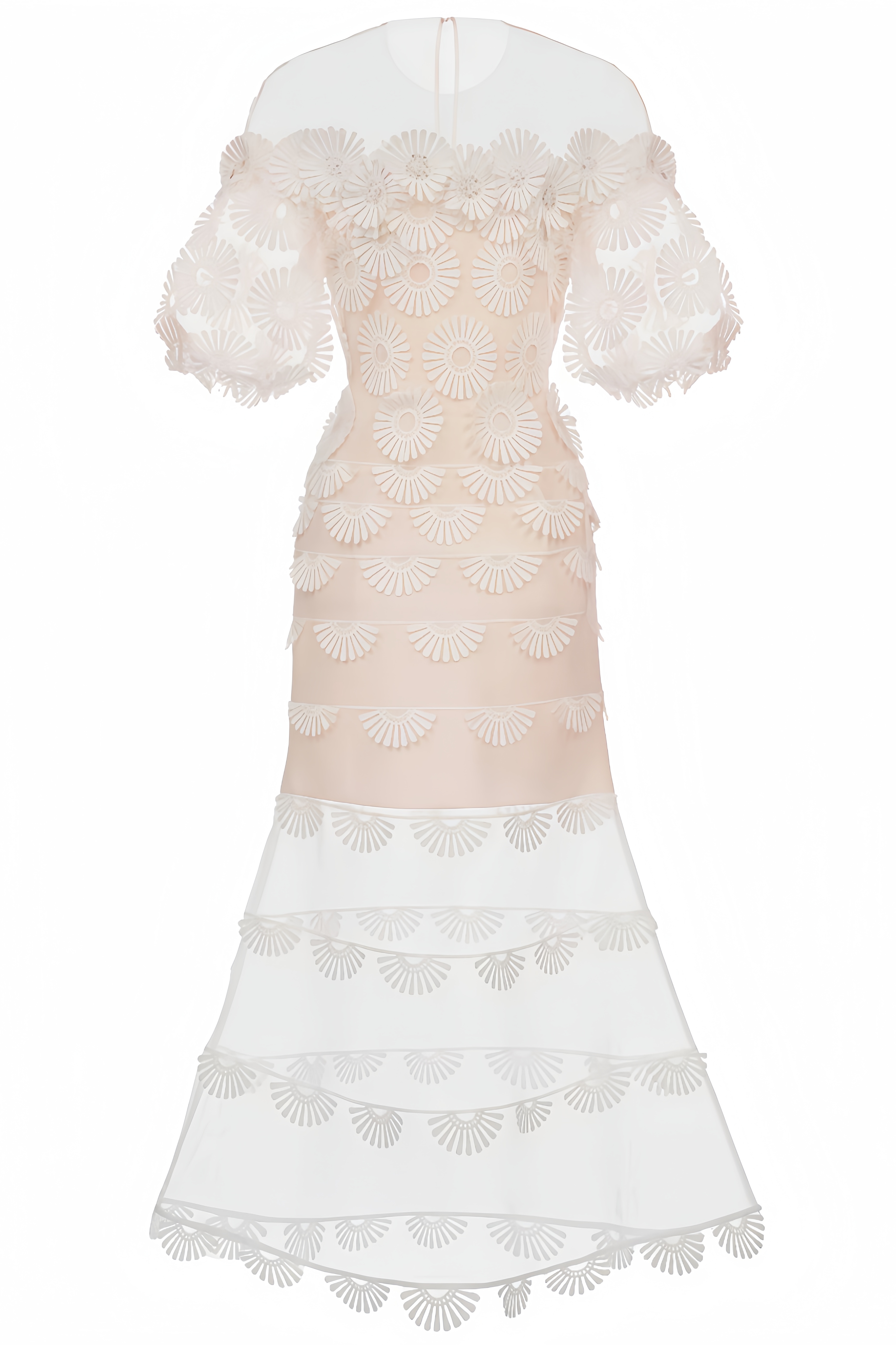 Yara 3D Floral Lace Midi Dress