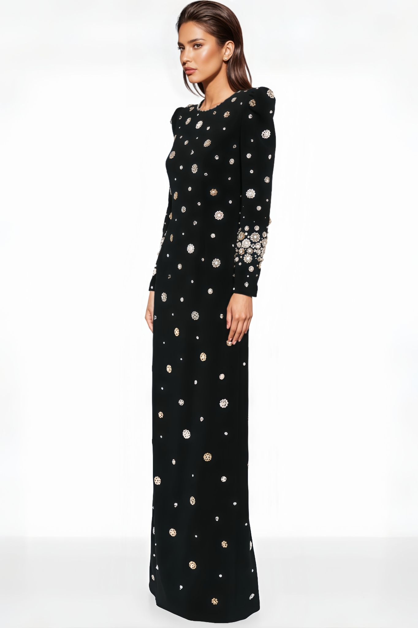 Vella Embellished Long Sleeve Maxi Dress