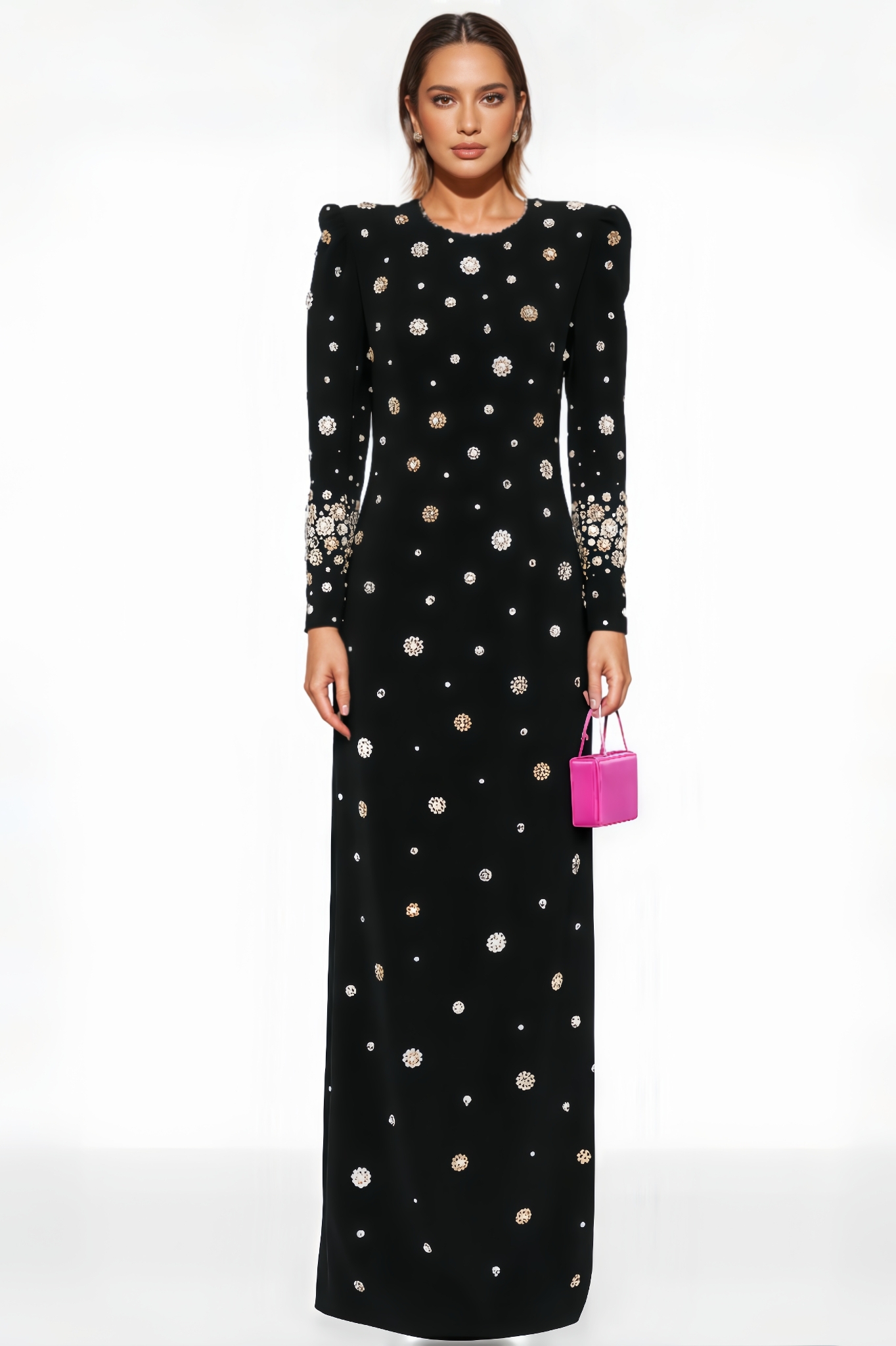 Vella Embellished Long Sleeve Maxi Dress
