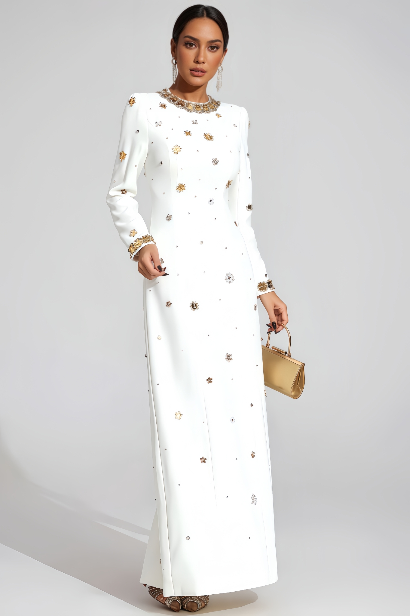 Celeste White Star Maxi Dress