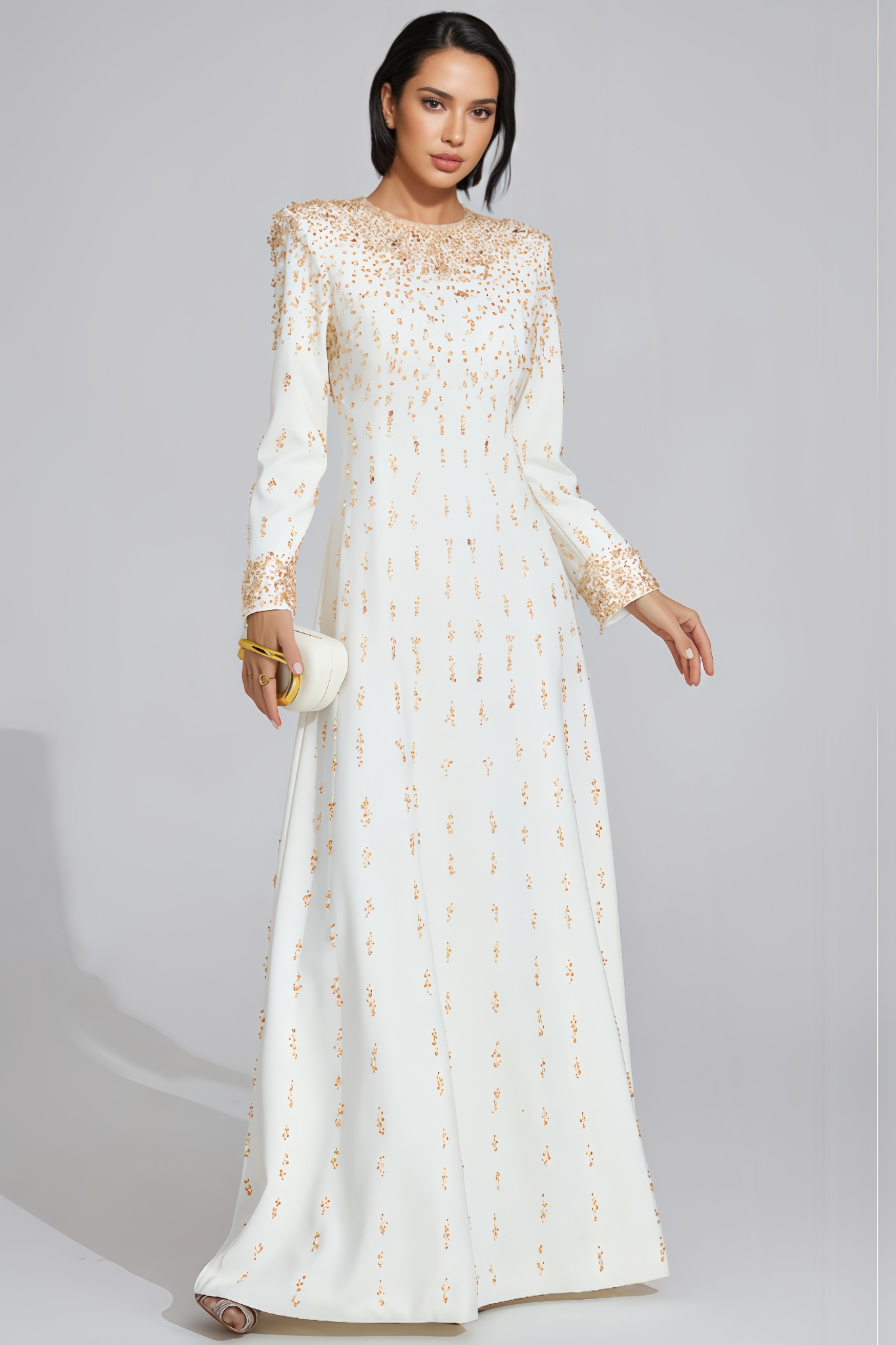 Gryfte White Diamond Maxi Dress