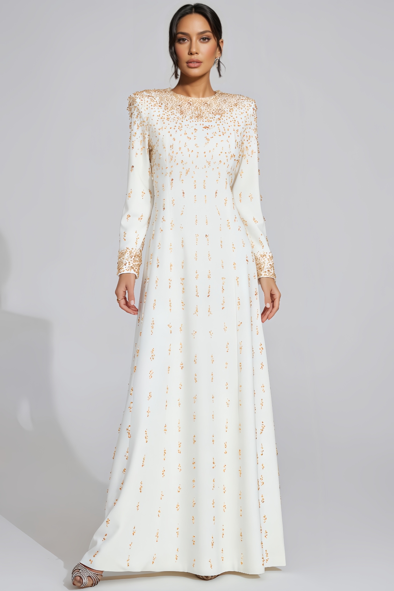 Gryfte White Diamond Maxi Dress