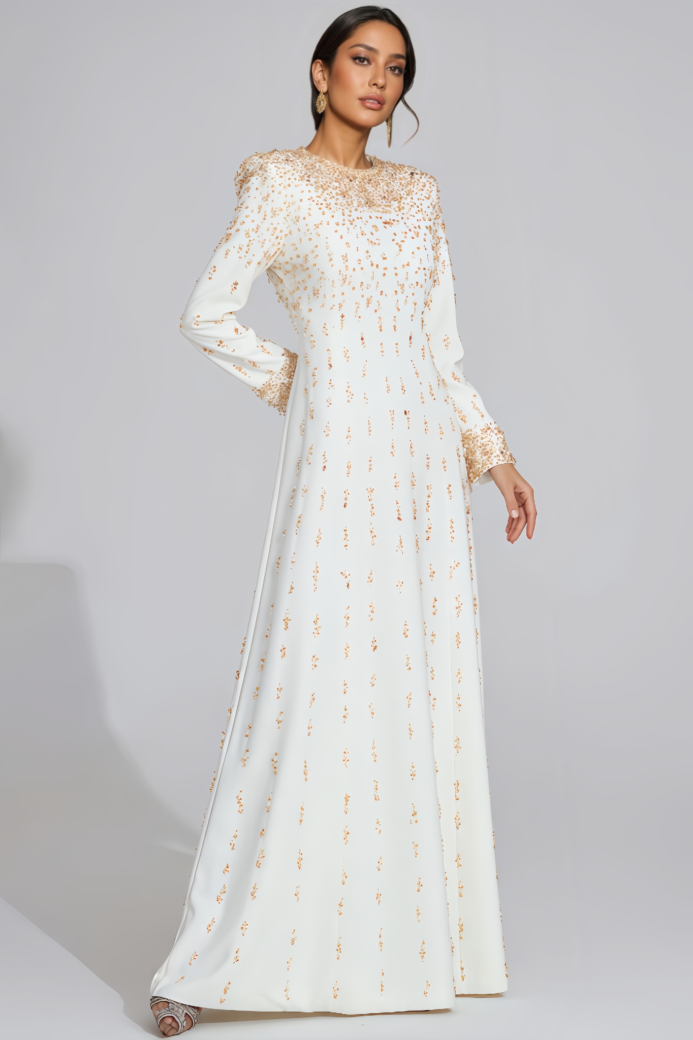 Gryfte White Diamond Maxi Dress