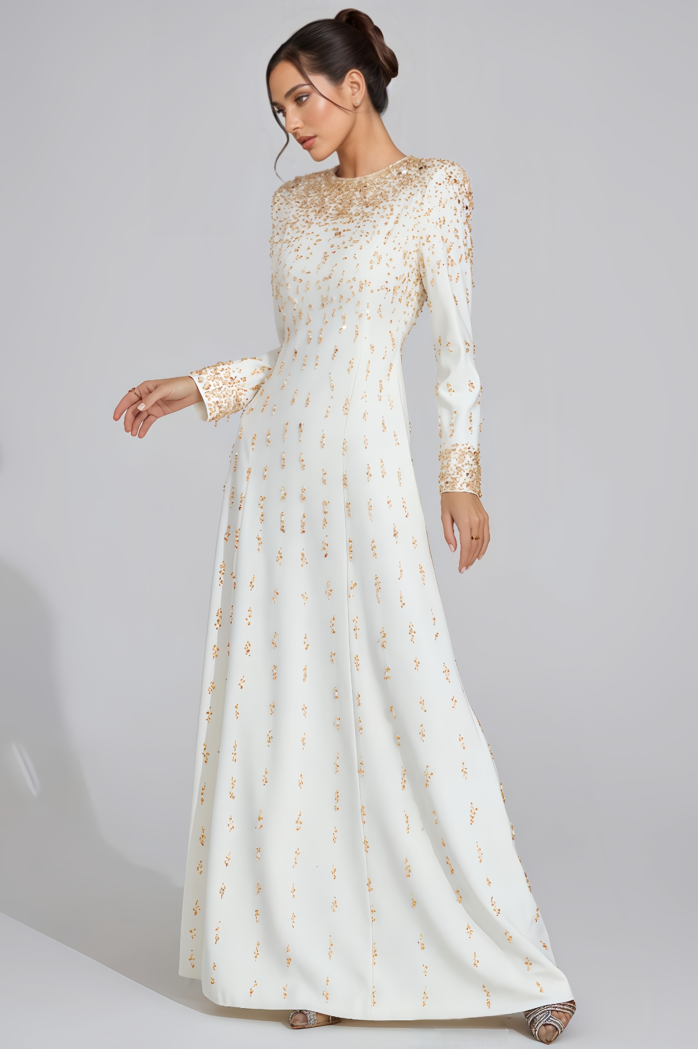 Gryfte White Diamond Maxi Dress