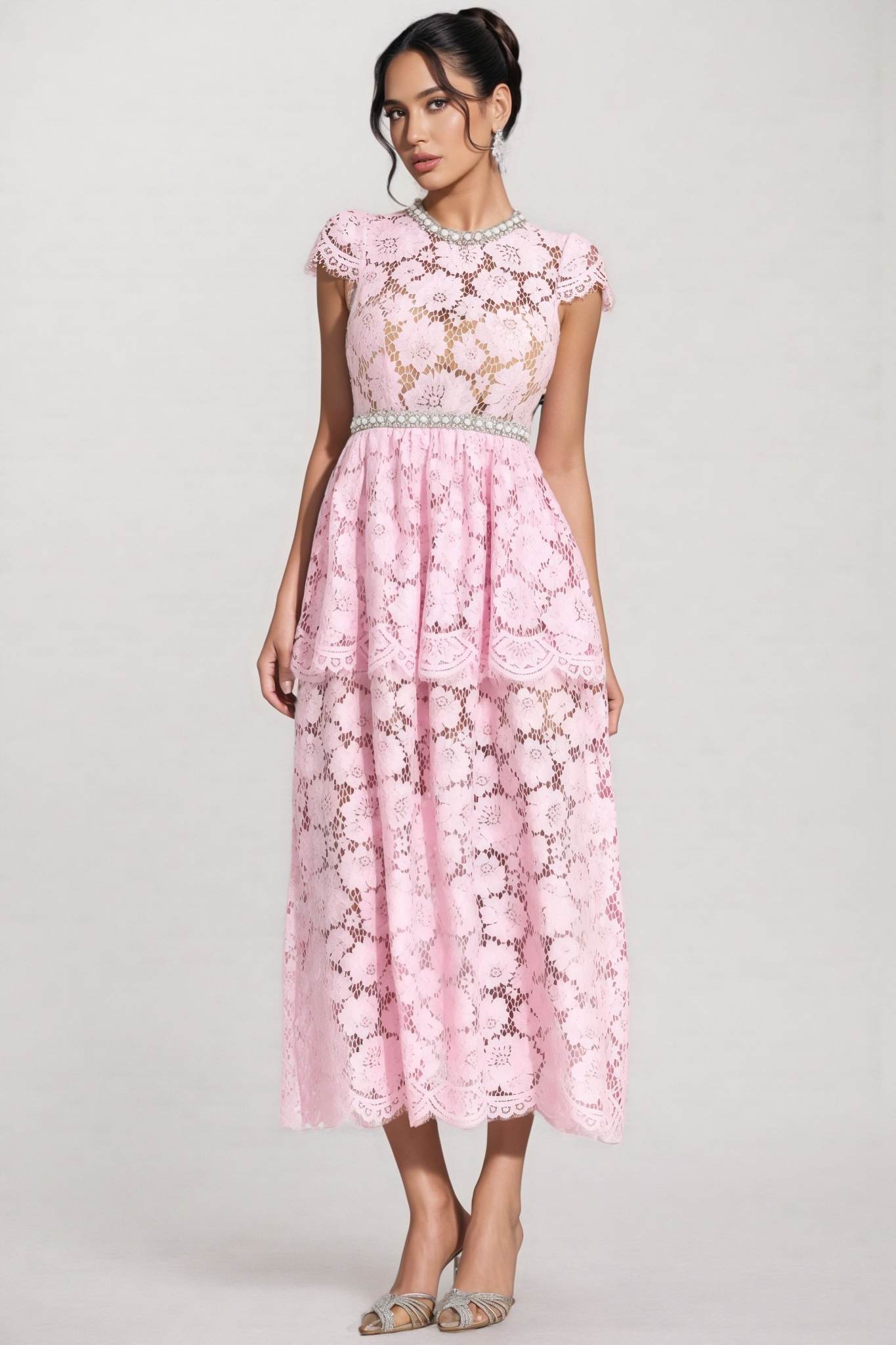 Cadence Pink Lace Madi Dress