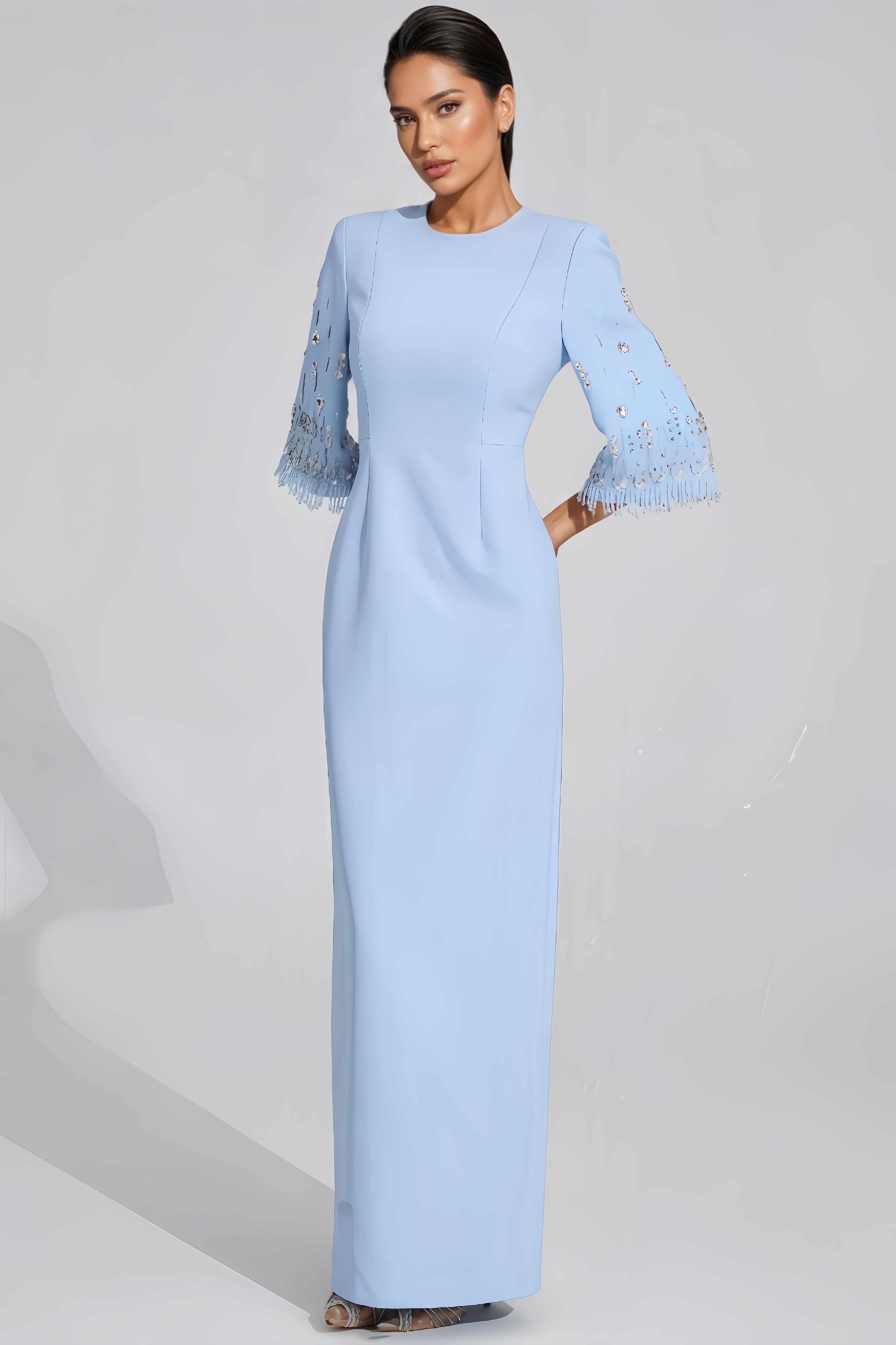 Emryt Light Blue Diamond Maxi Dress