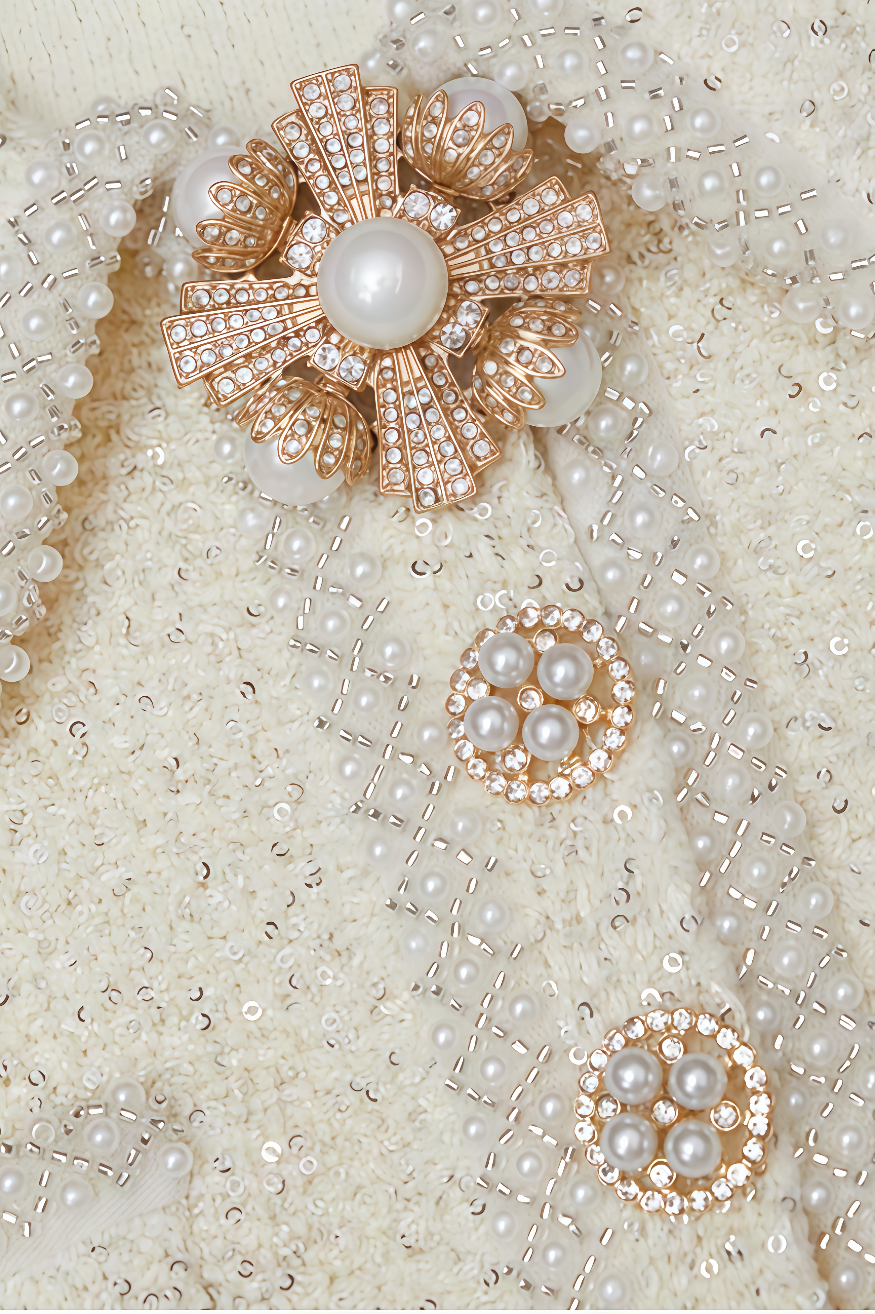 Caialt Sequin Knit Pearl Mini Dress