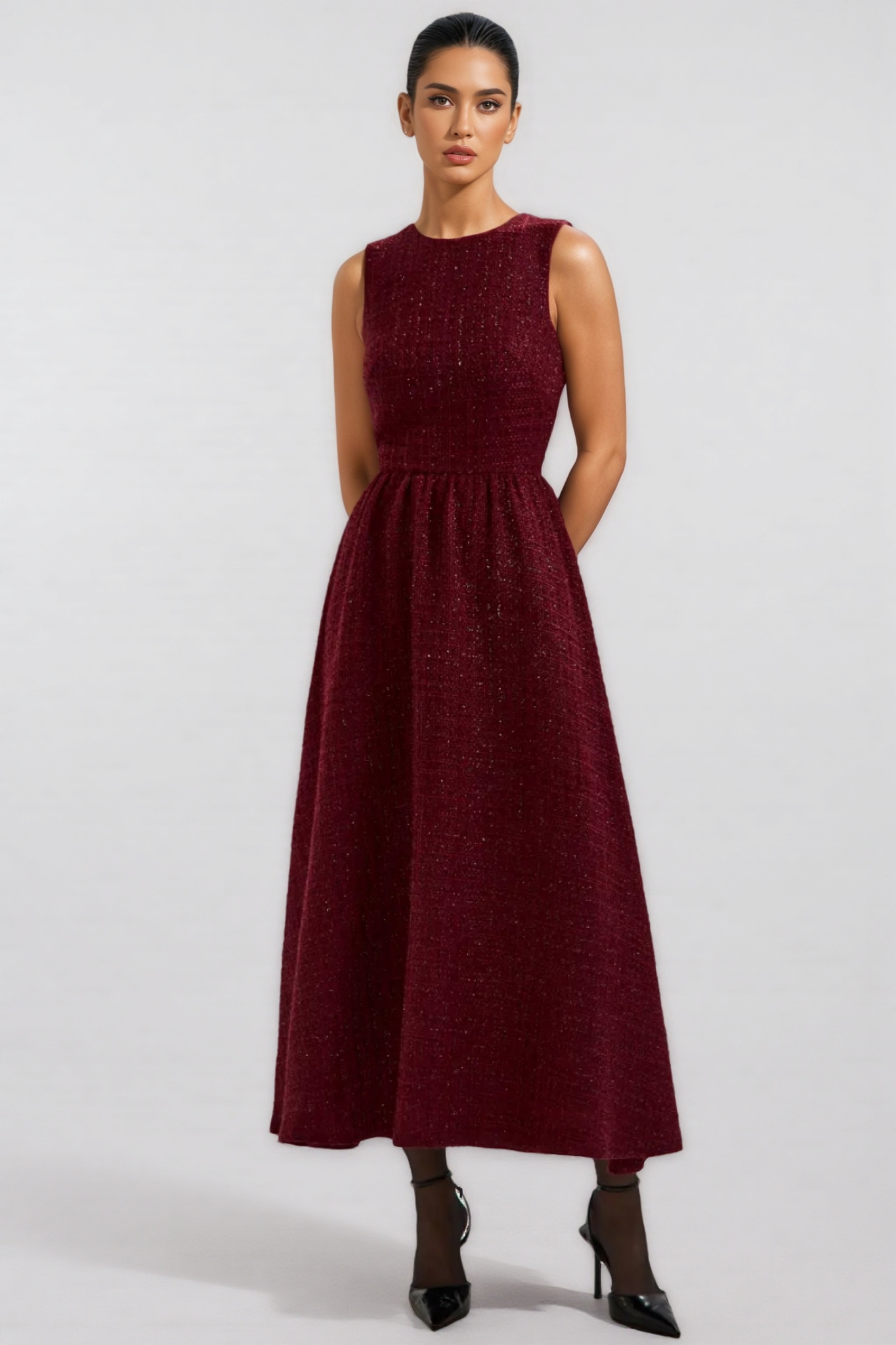 Aaros Red Small Fragrance Maxi Dress 
