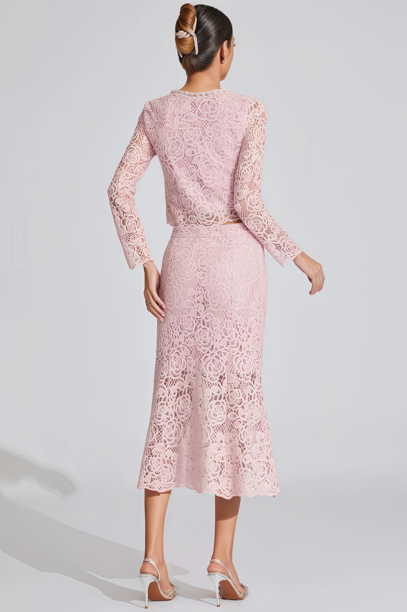 Vanessa Pink Diamond Embroidered Two-Piece Set