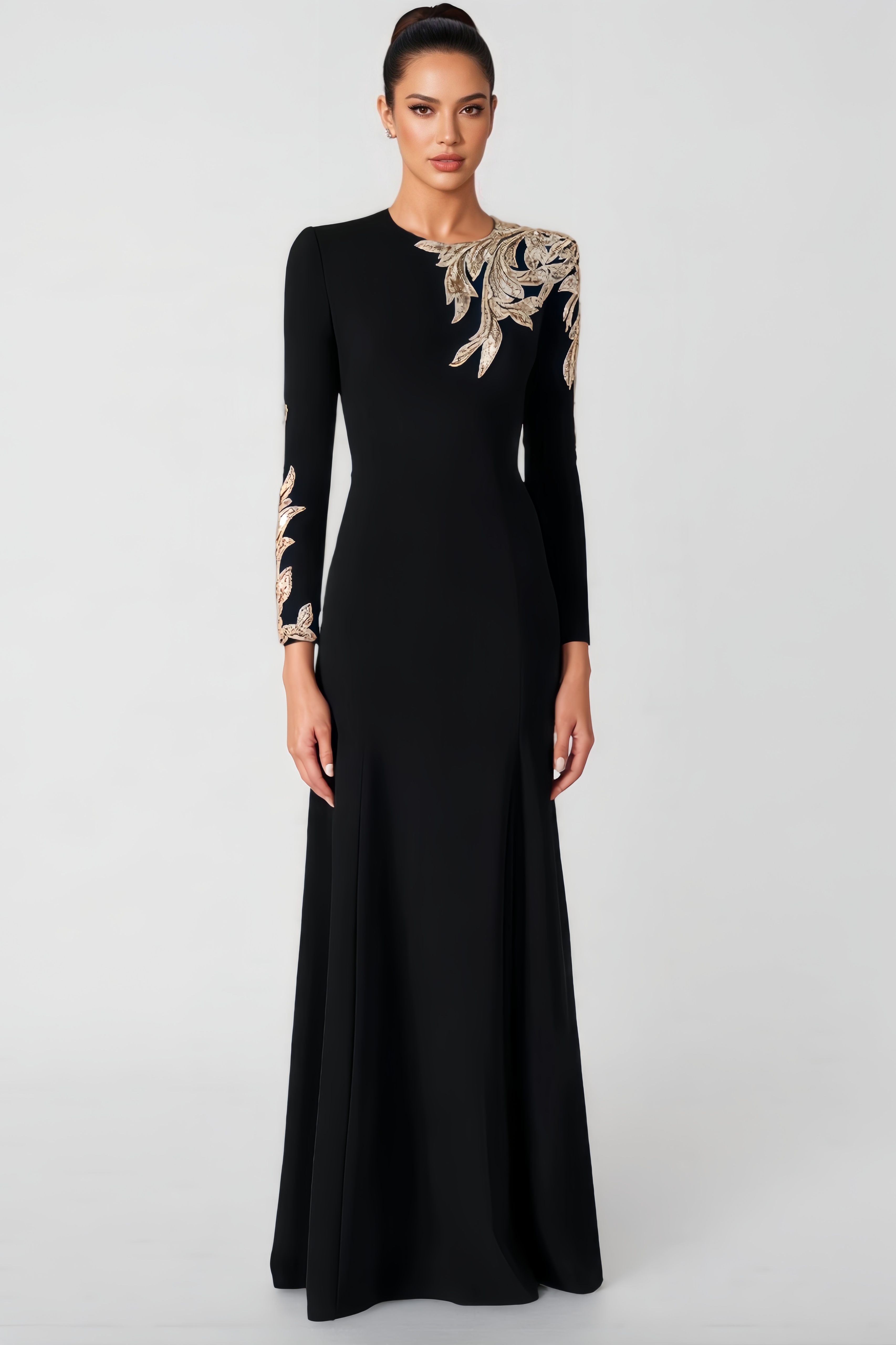 Raleign Long-Sleeved Sequin Maxi Dress