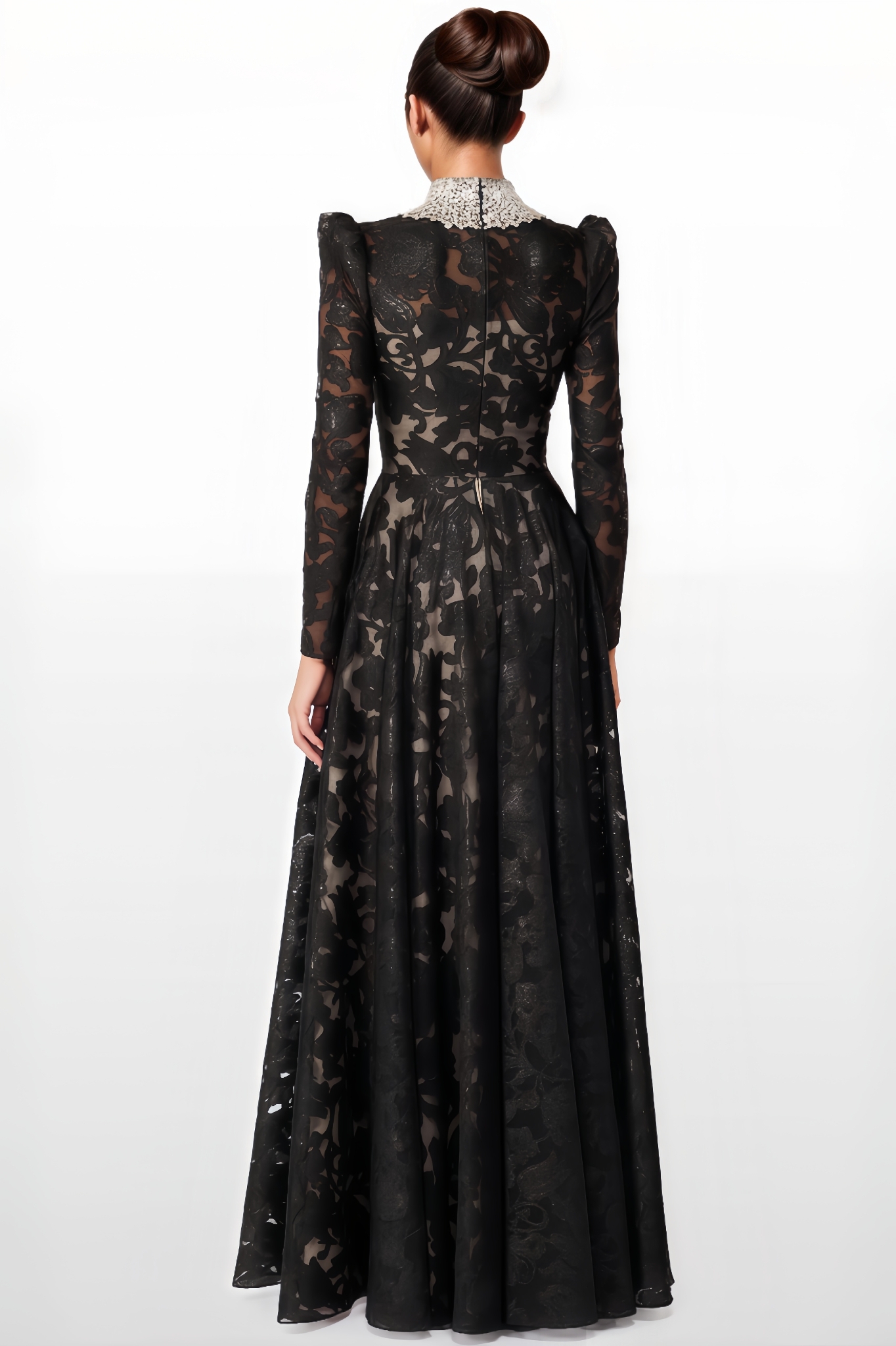 Kaelly Embroidered Mesh Maxi Dress