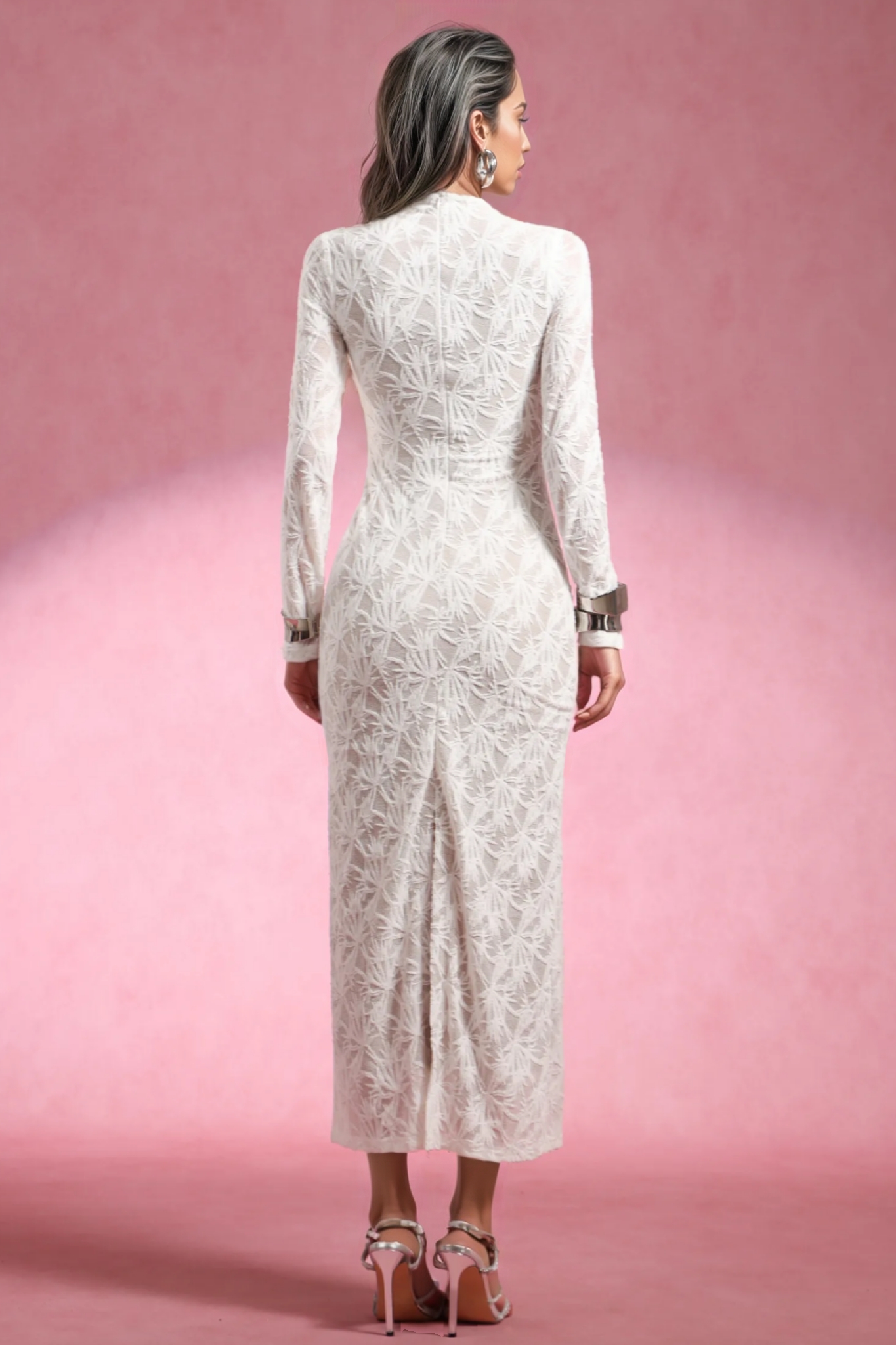 Eyola Long Sleeves Lace Maxi Dress