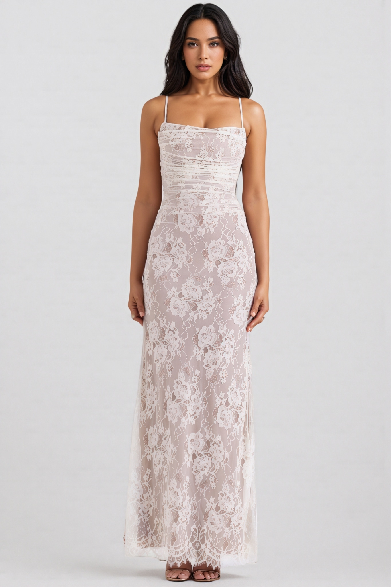 Yoshi Vintage Cream Lace Maxi Dress