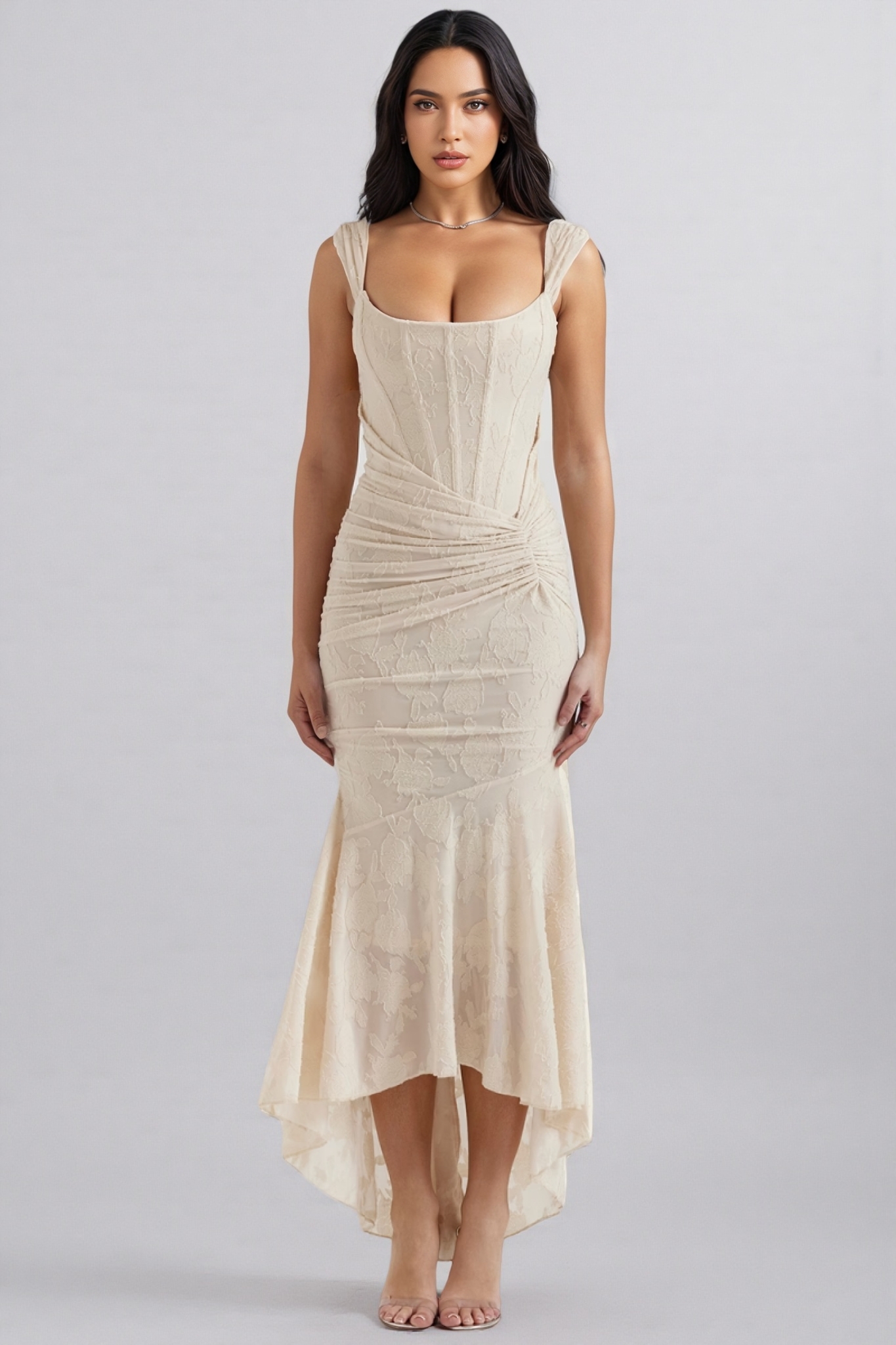 Taye Vintage Cream Floral Maxi Dress