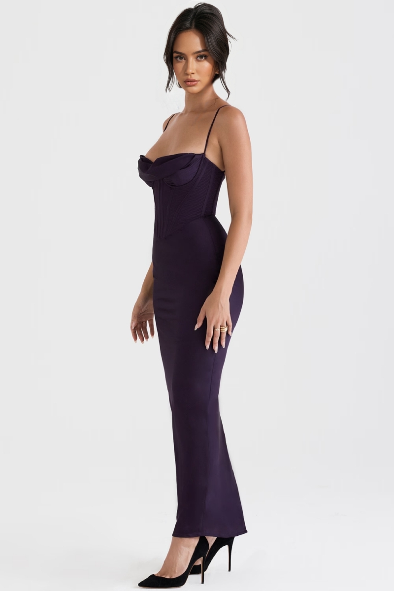 Elily Night Shade Corset Maxi Dress