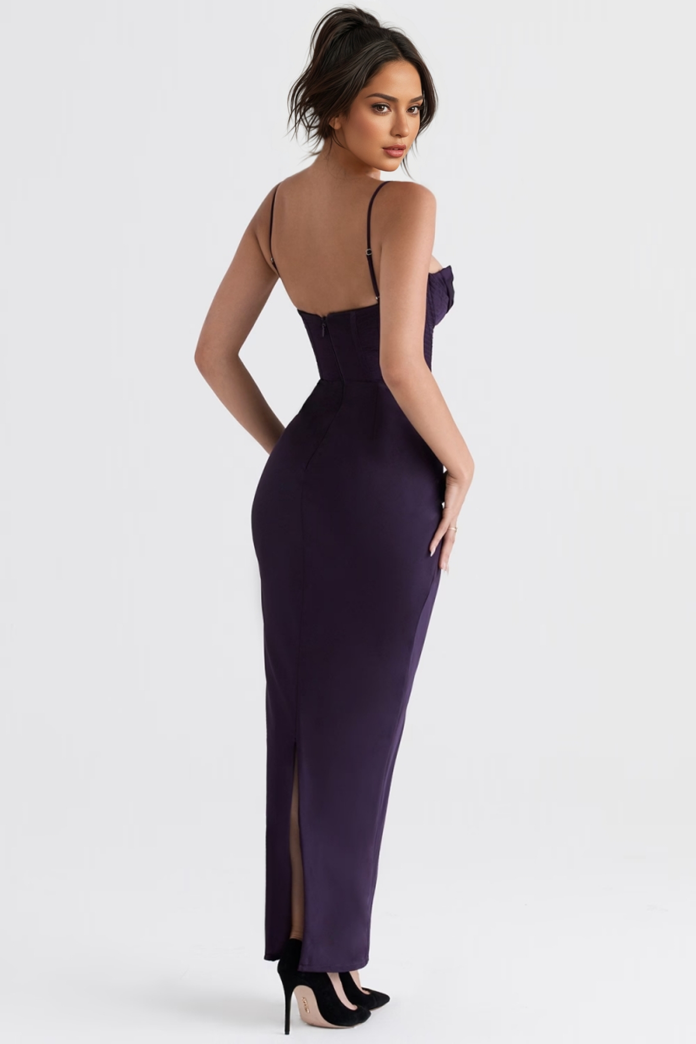Elily Night Shade Corset Maxi Dress