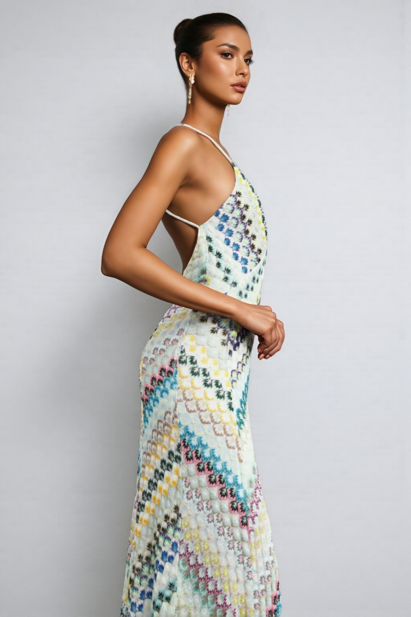 Ela Crocheted Stripe Maxi Dress