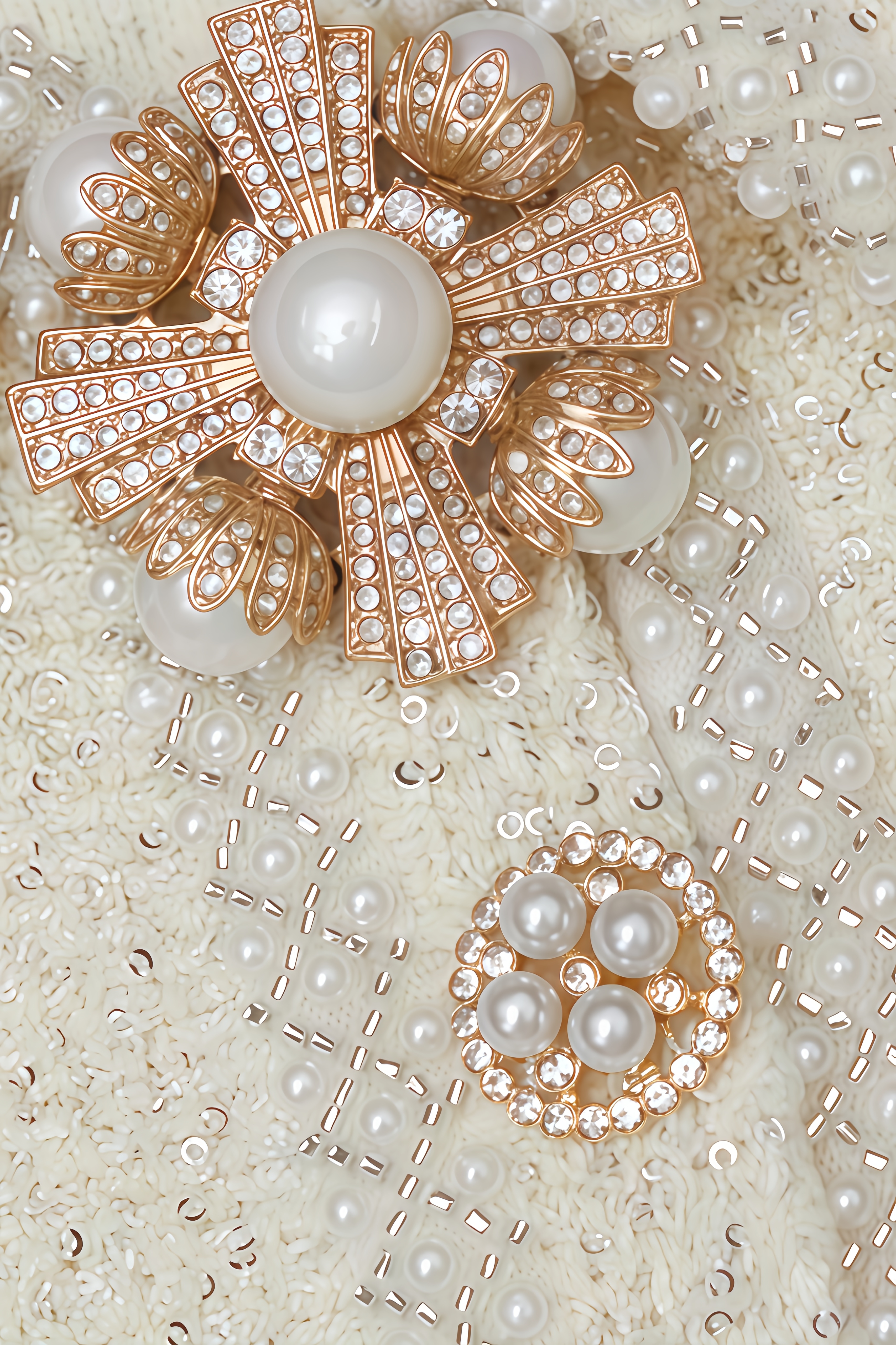 Caialt Sequin Knit Pearl Mini Dress