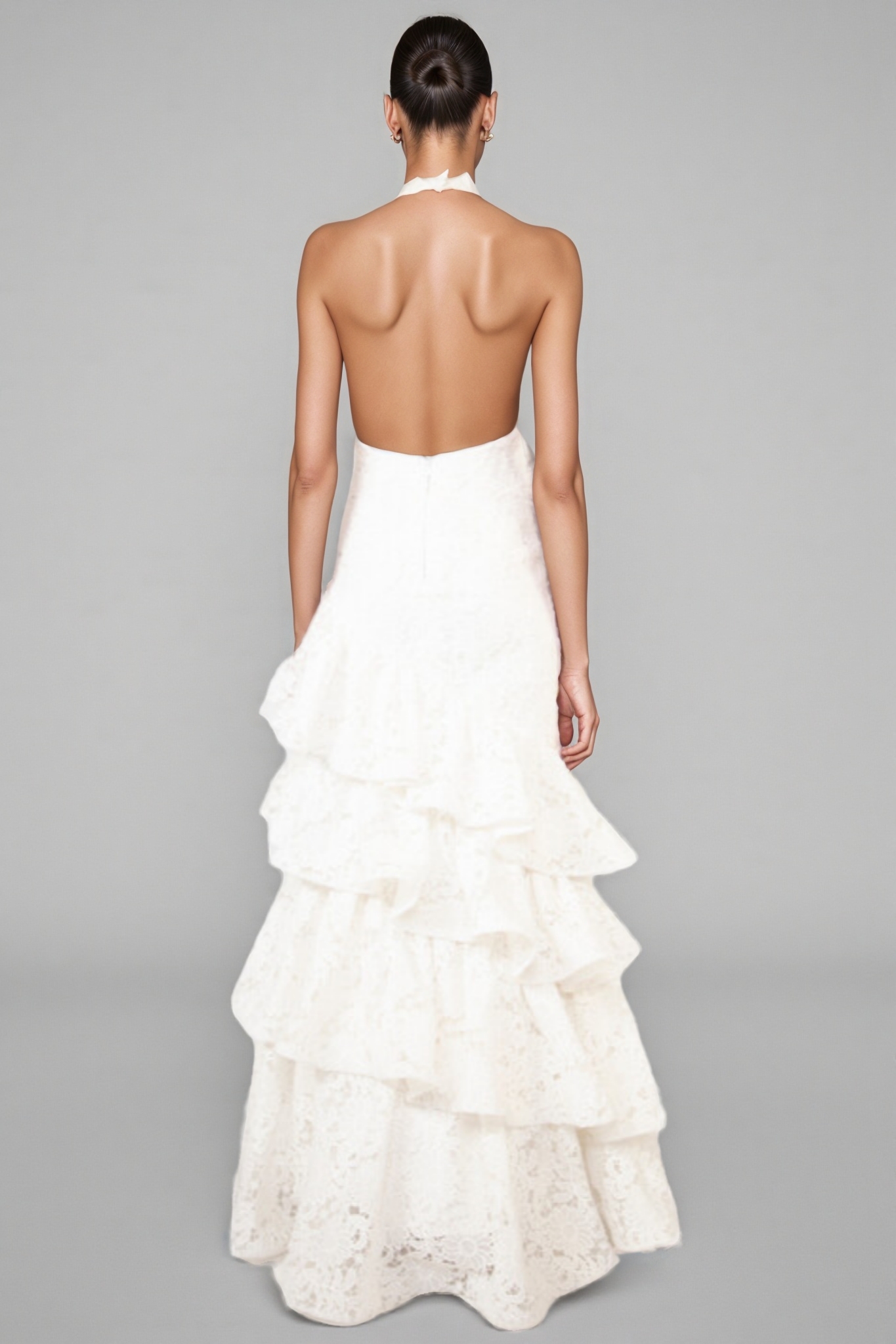 Yaric Halter Backless Cake Maxi Dress