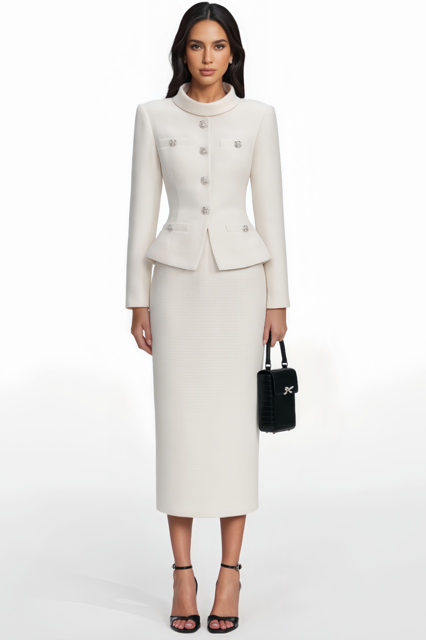 Niall Boucle Tailored Midi Dress