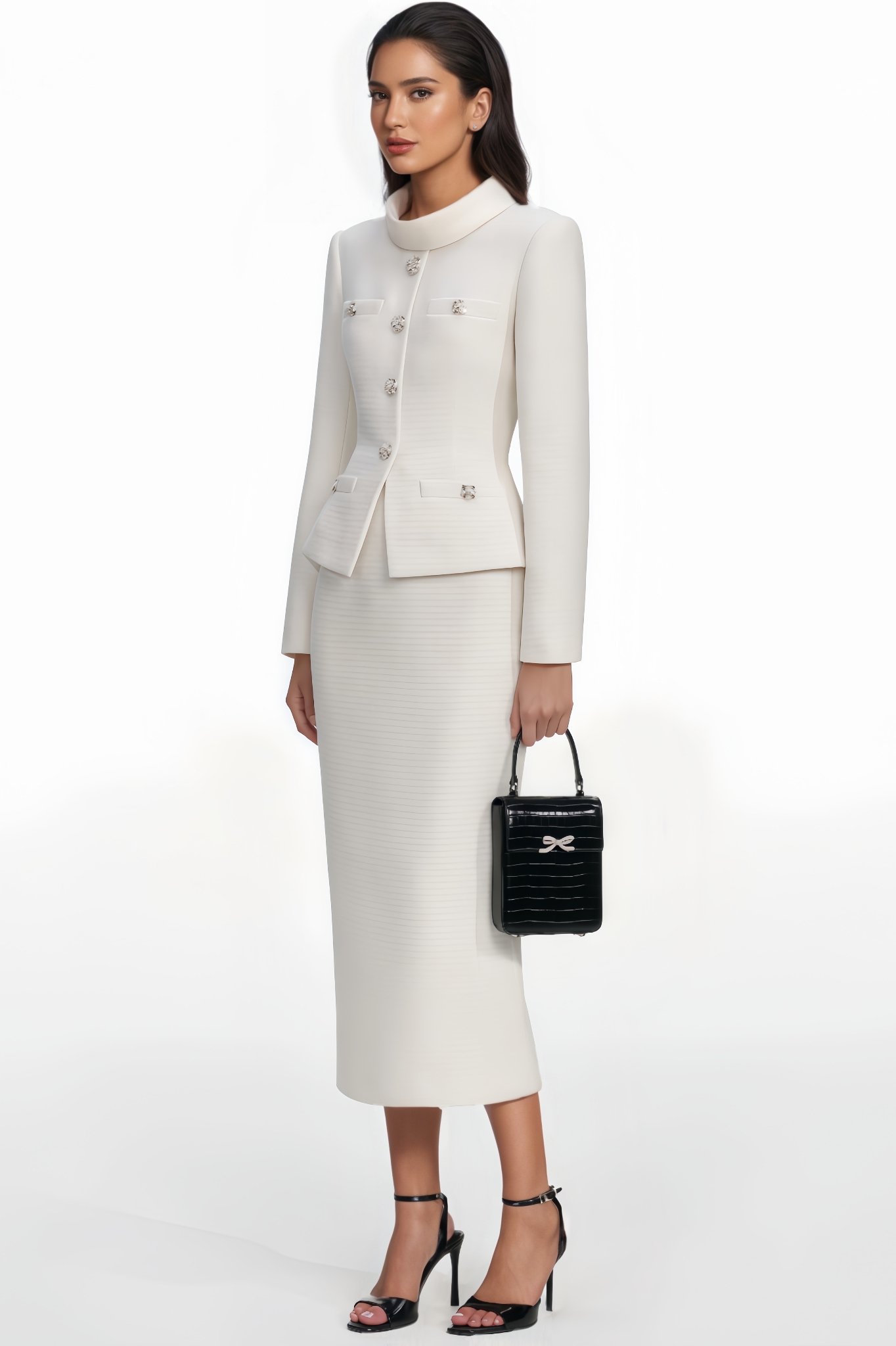 Niall Boucle Tailored Midi Dress