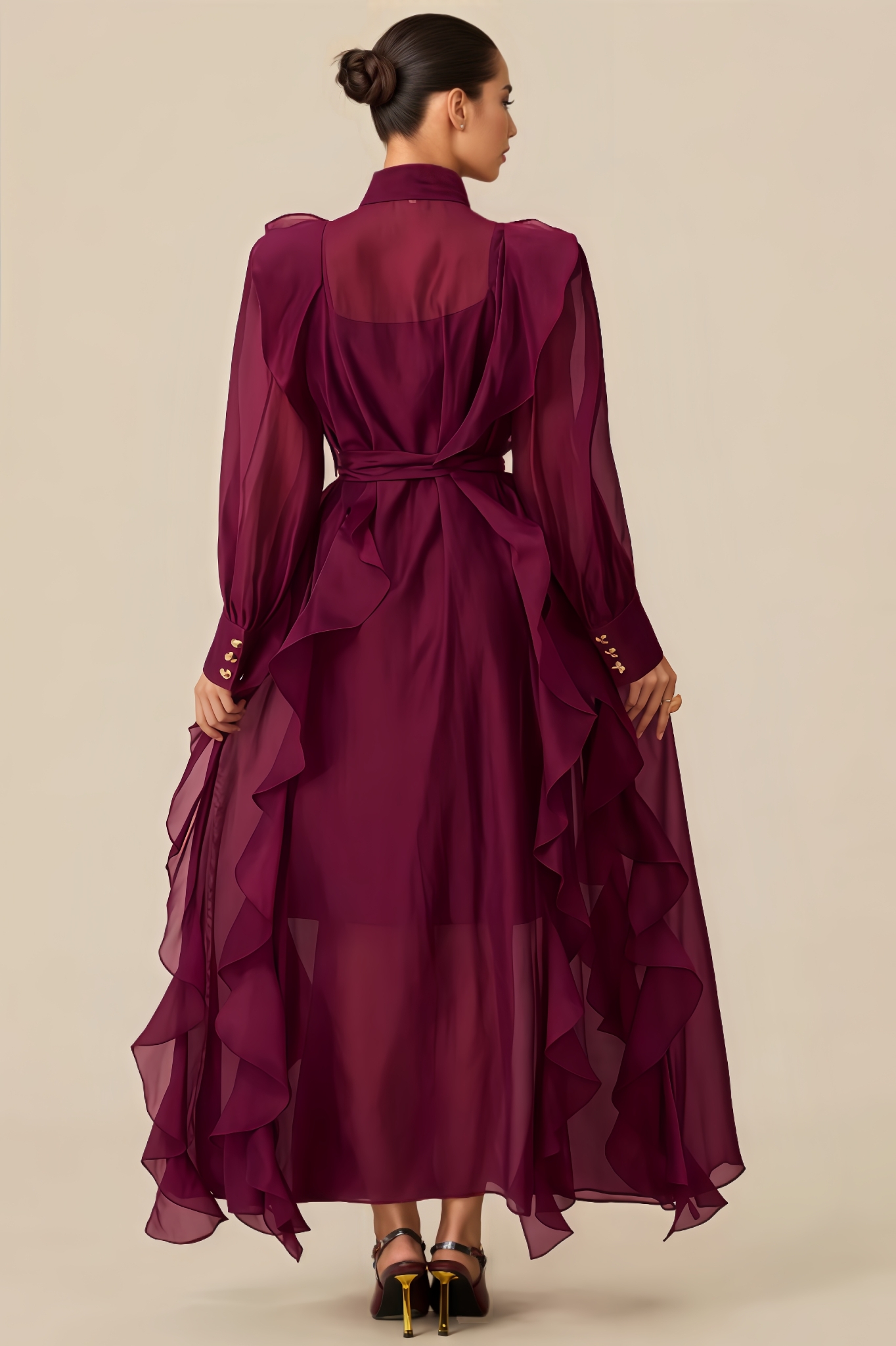 Flavia Purple Tiered Ruffled Maxi Dress