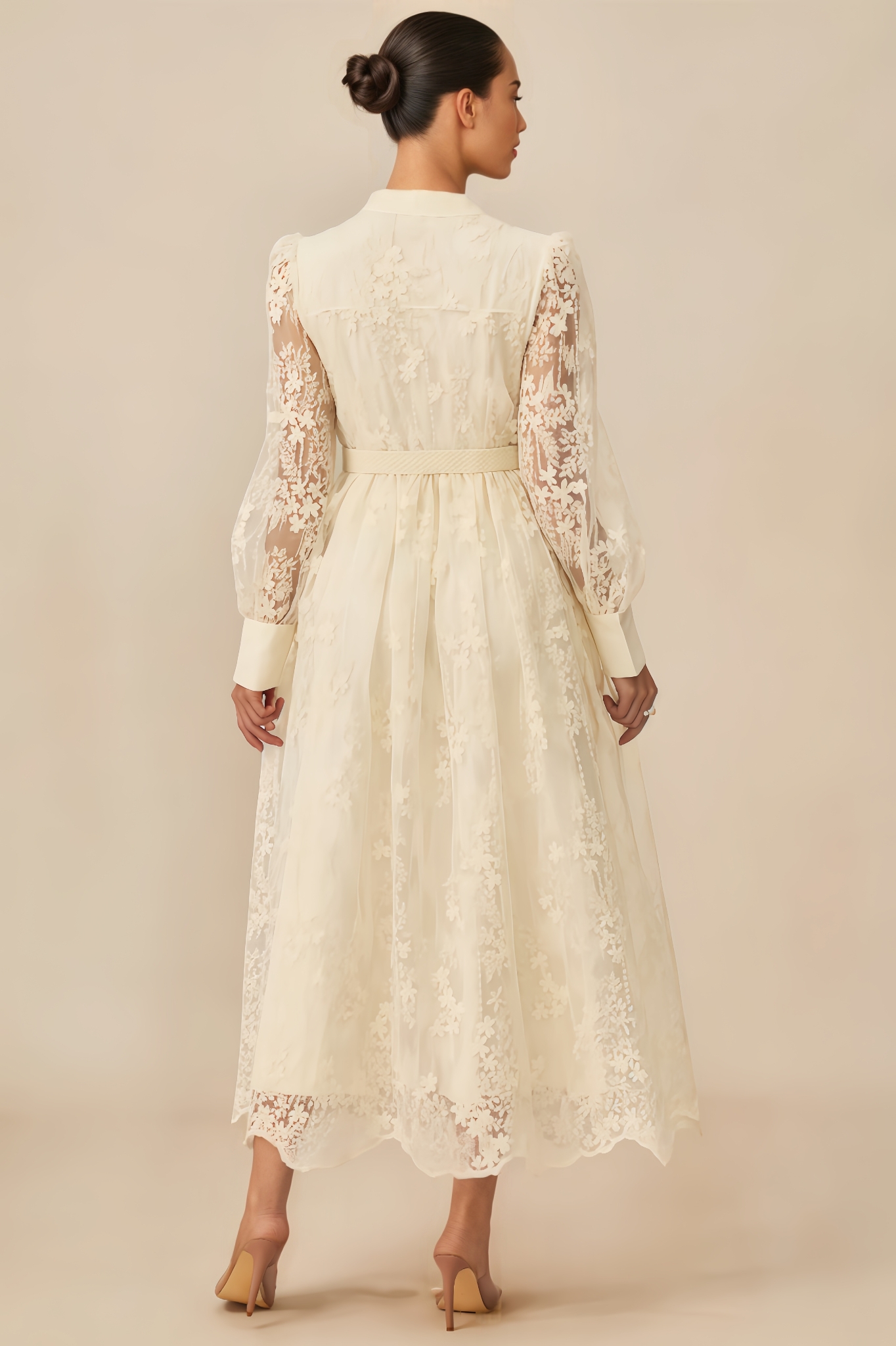 Zavan Lace Embroidered Midi Dress