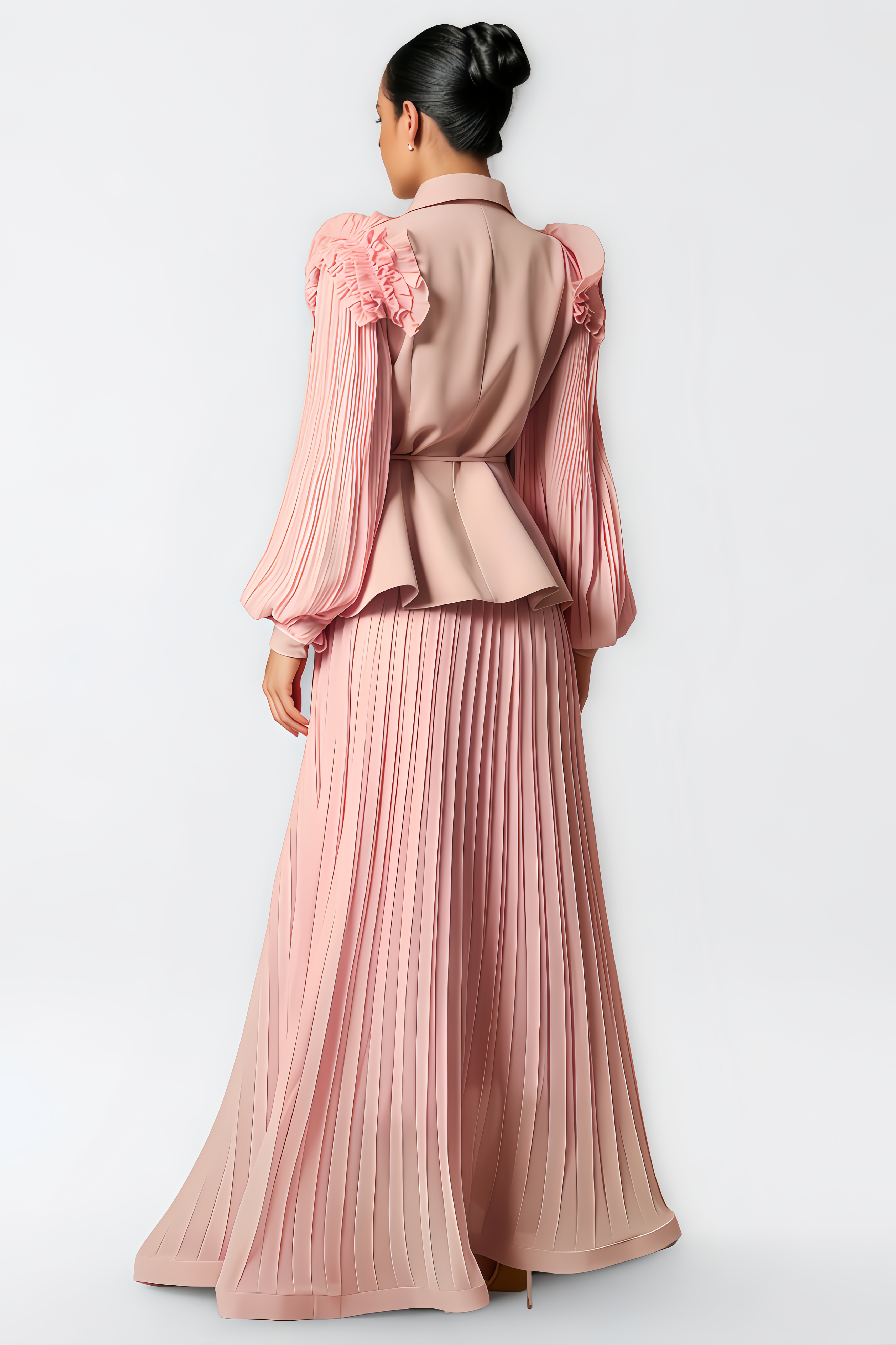 Leif Double Breasted Pleated Maxi Dress Set