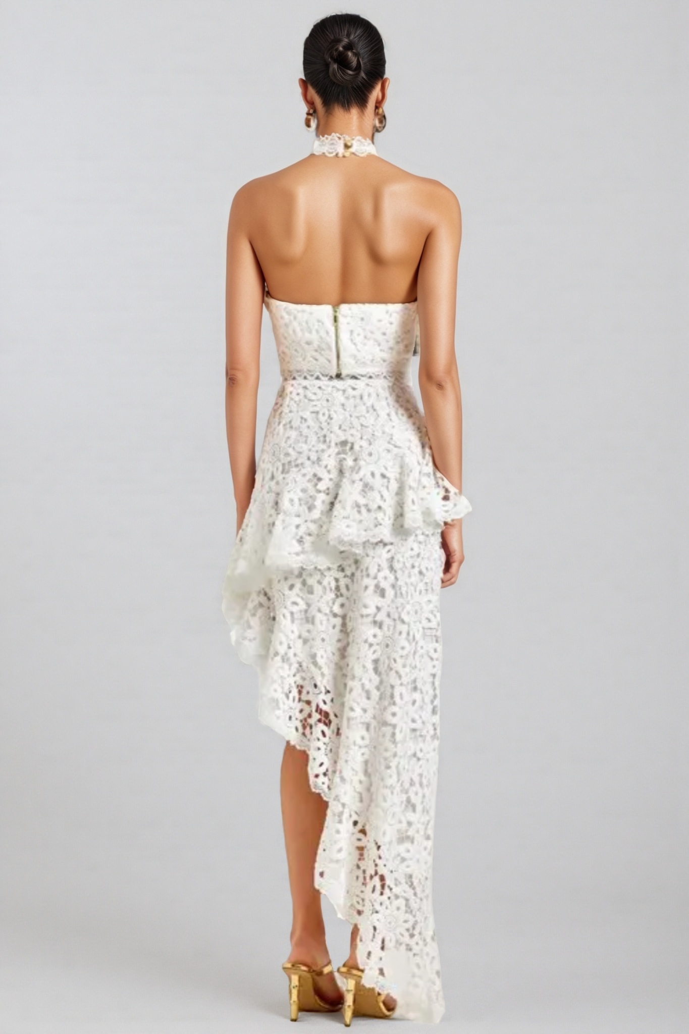 Wiskf Lace Sleeveless Top Midi Dress Set