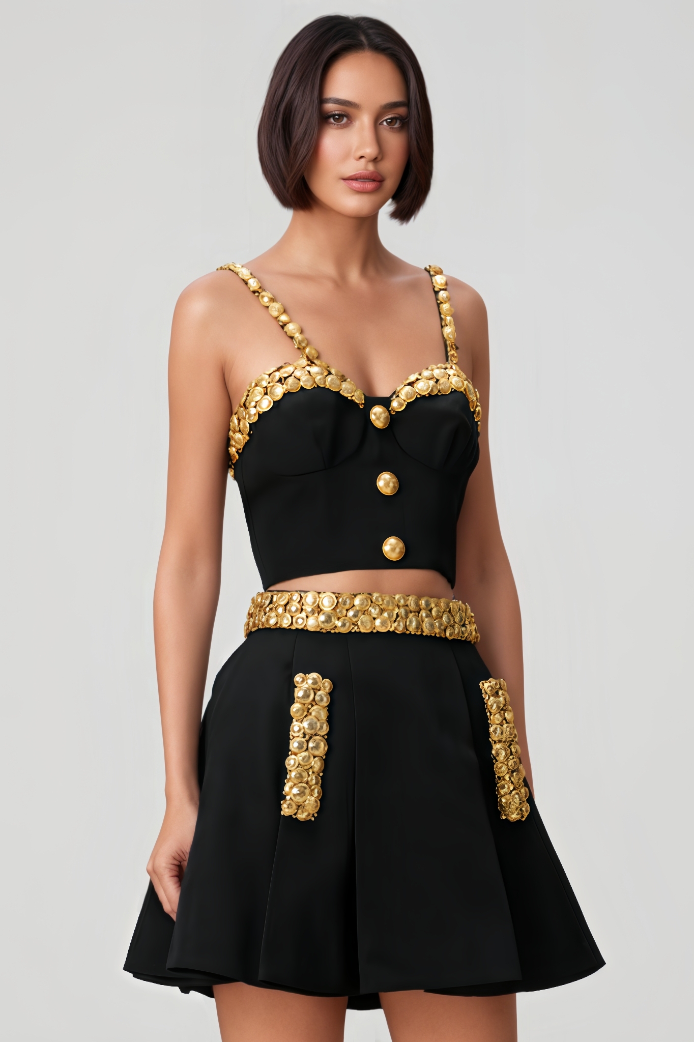 Stellk Strapless Tank Top And Skirt Set