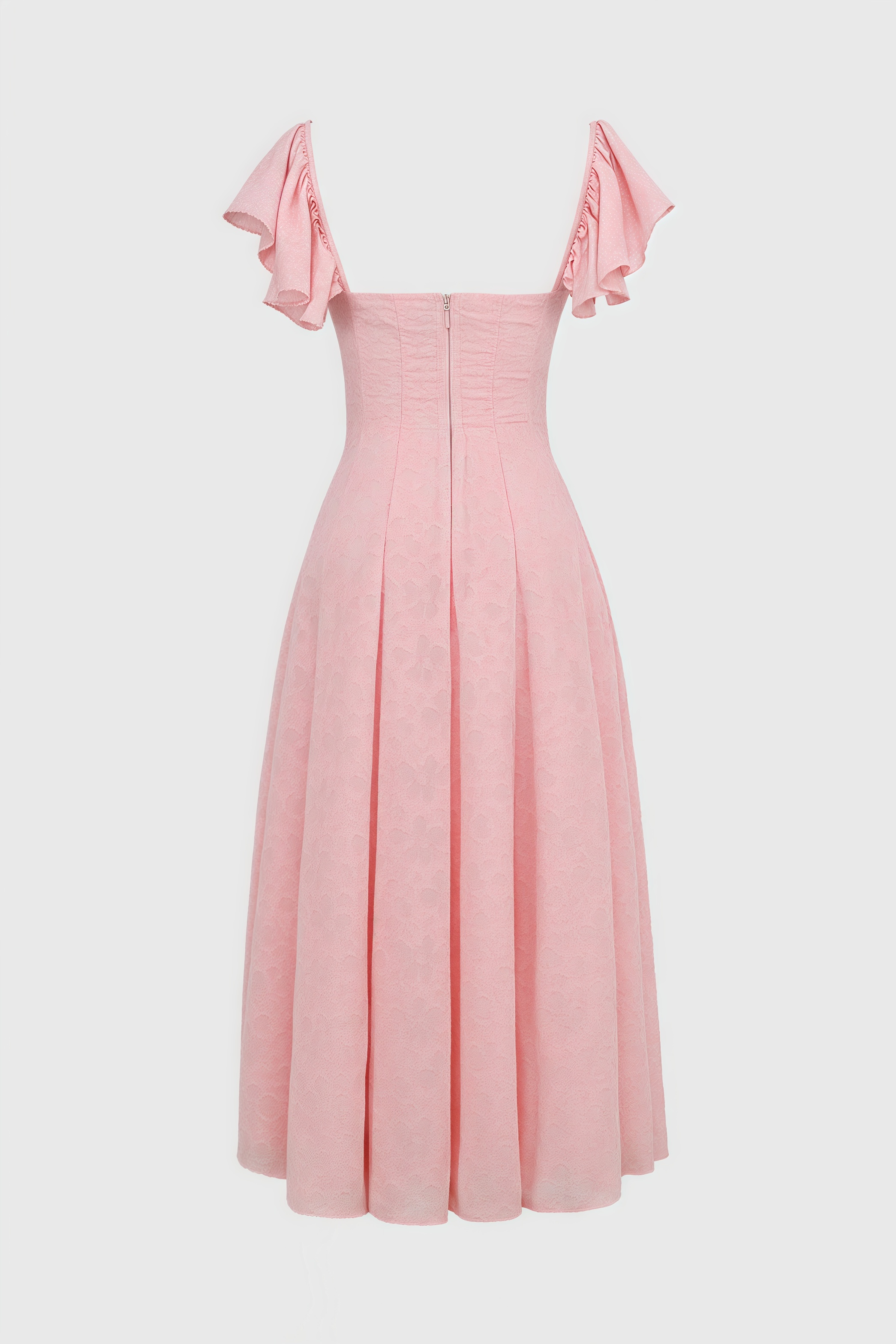 Kinsle Pink Floral Jacquard Midi Dress