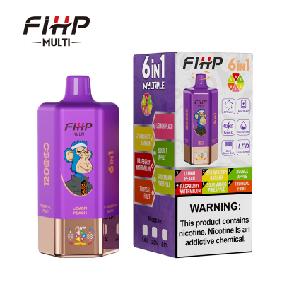 FIHP 120K 6-in-1 120000 Puffs | led screen multi-flavor 64ml high puff count bulk disposable vape