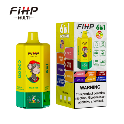 FIHP 120K 6-in-1 120000 Puffs | led screen multi-flavor 64ml high puff count bulk disposable vape