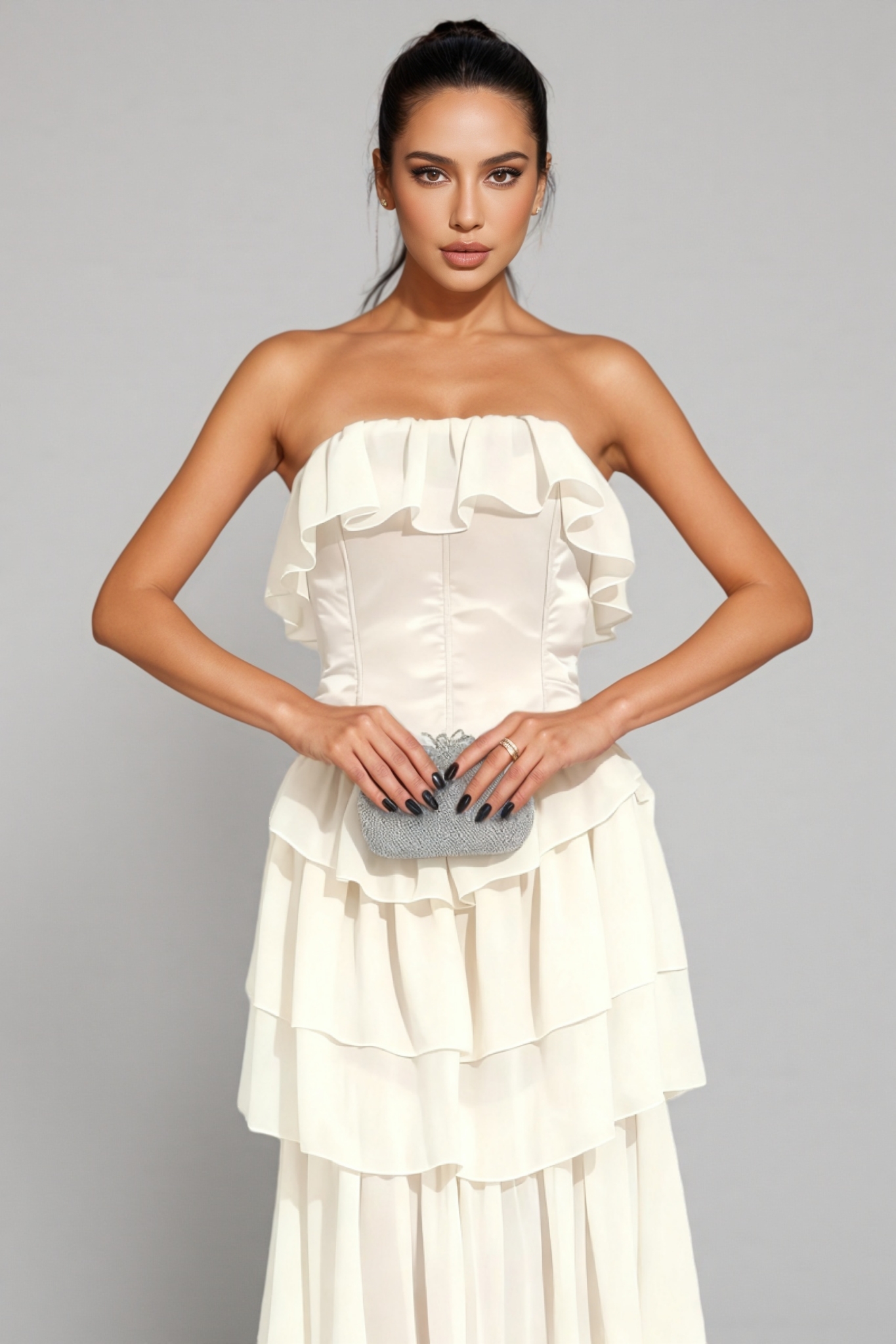 Mirae Apricot Off Shoulder Maxi Dress