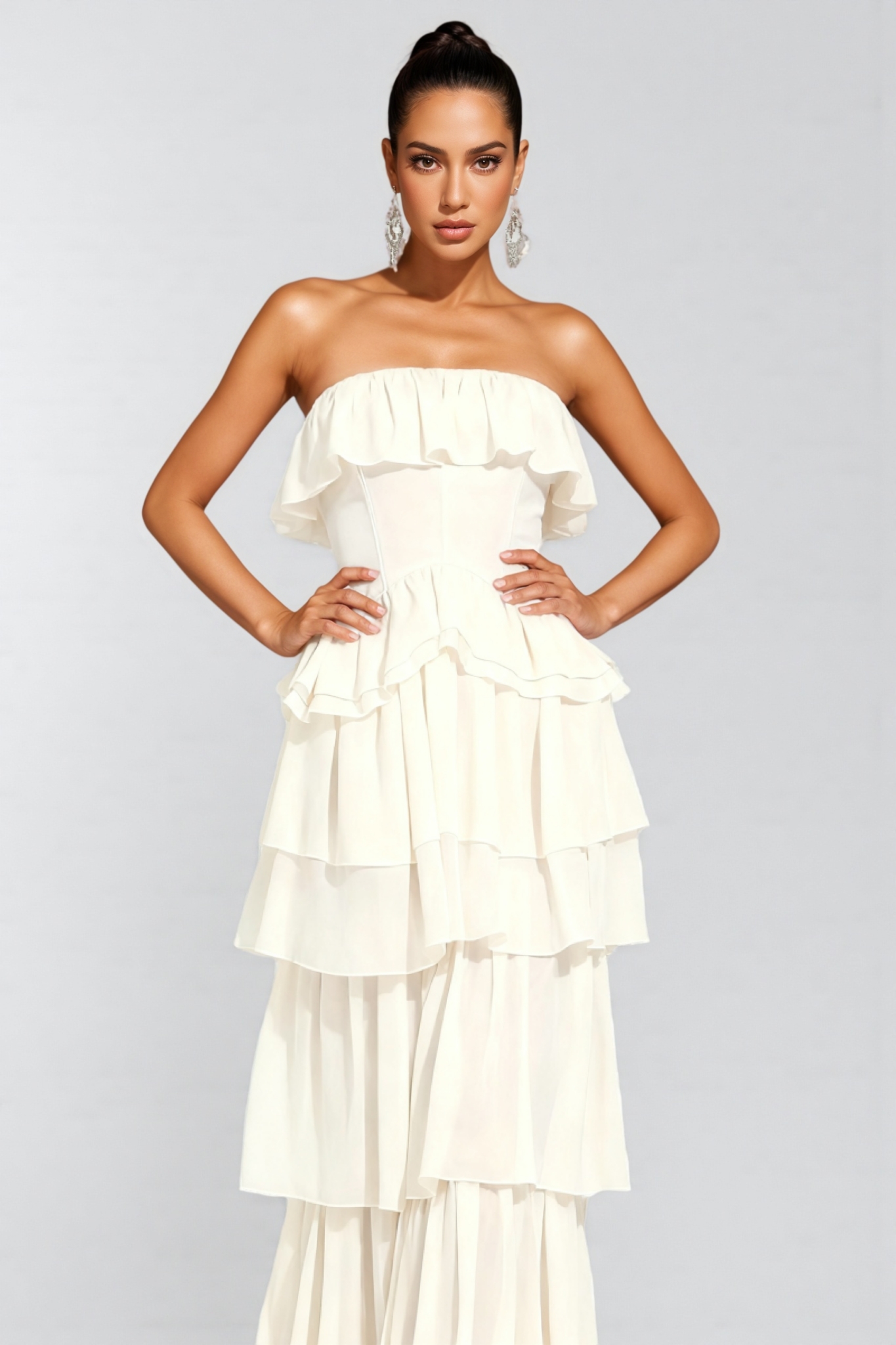 Mirae Apricot Off Shoulder Maxi Dress