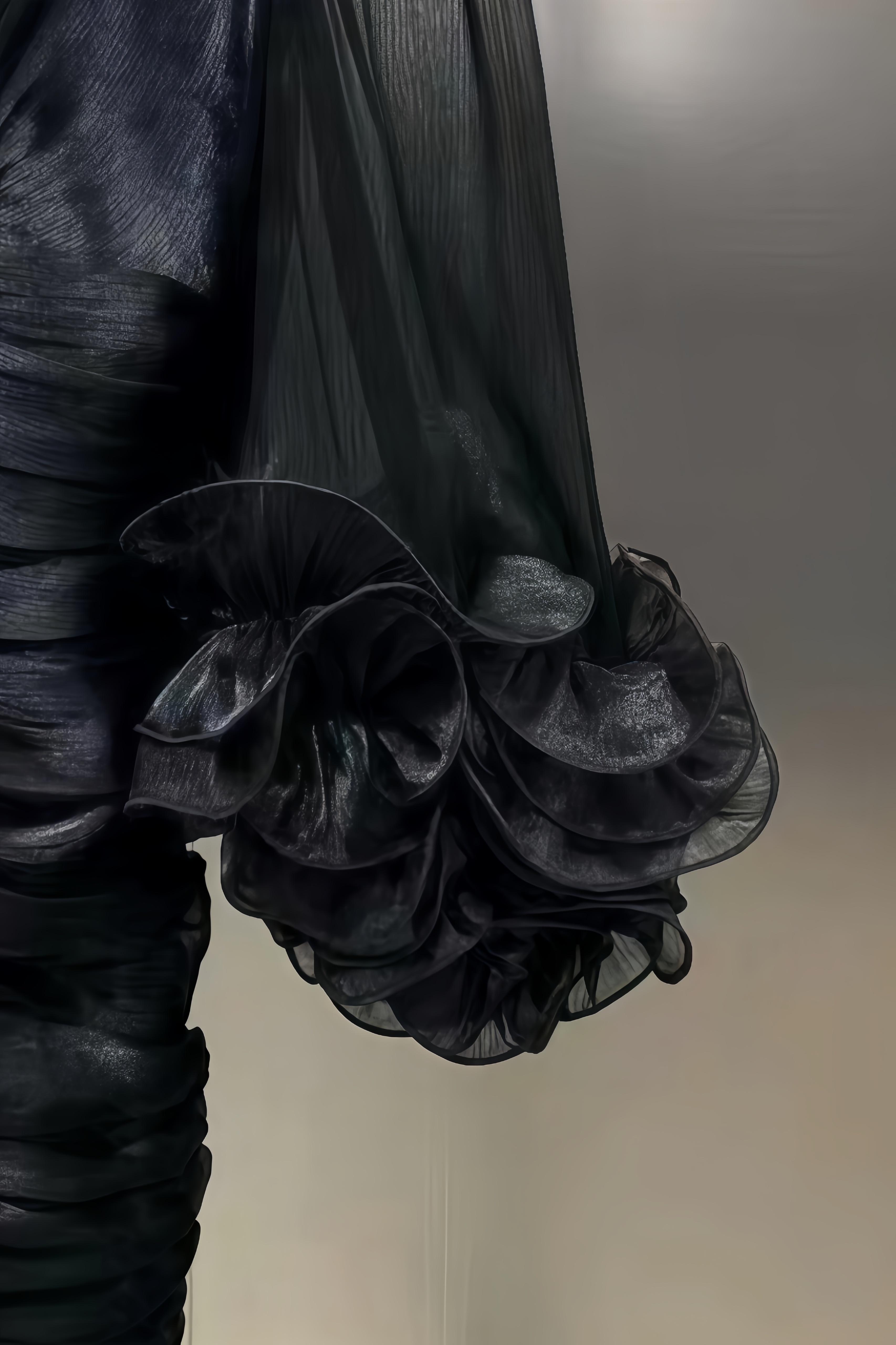 Thadt Pleated 3D Flower Mini Dress