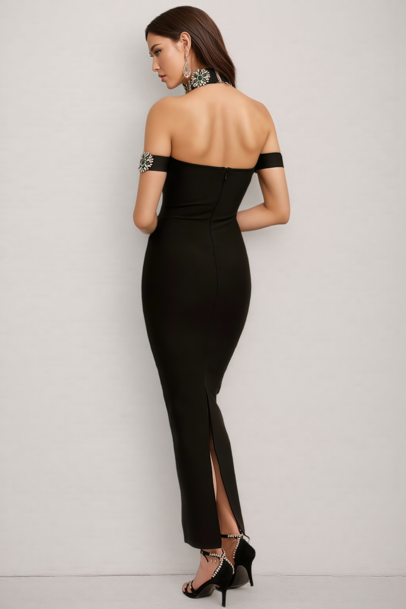 Mona Crystal Bandage Maxi Dress
