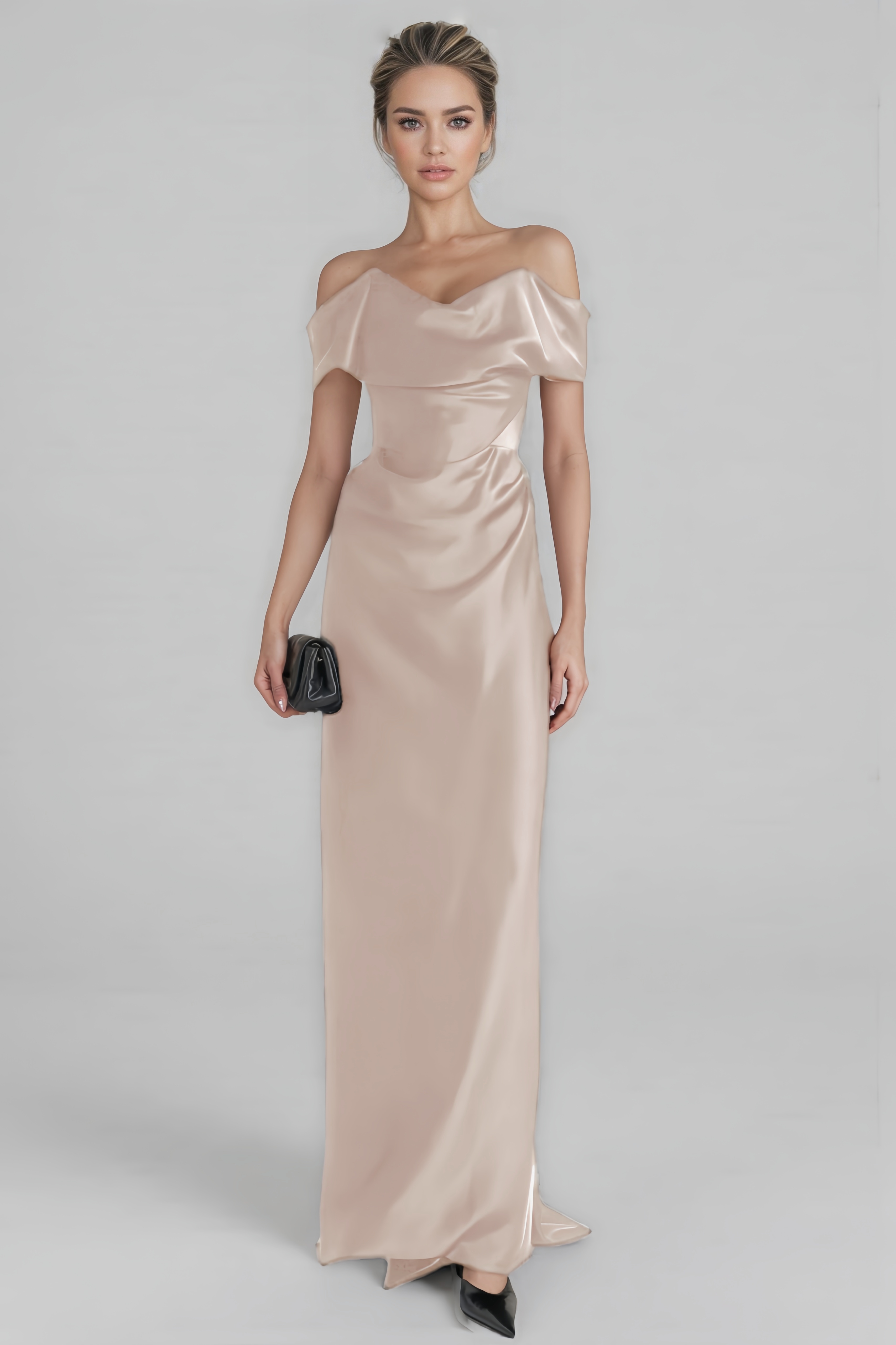 Kerry One-Shoulder Satin Maxi Dress