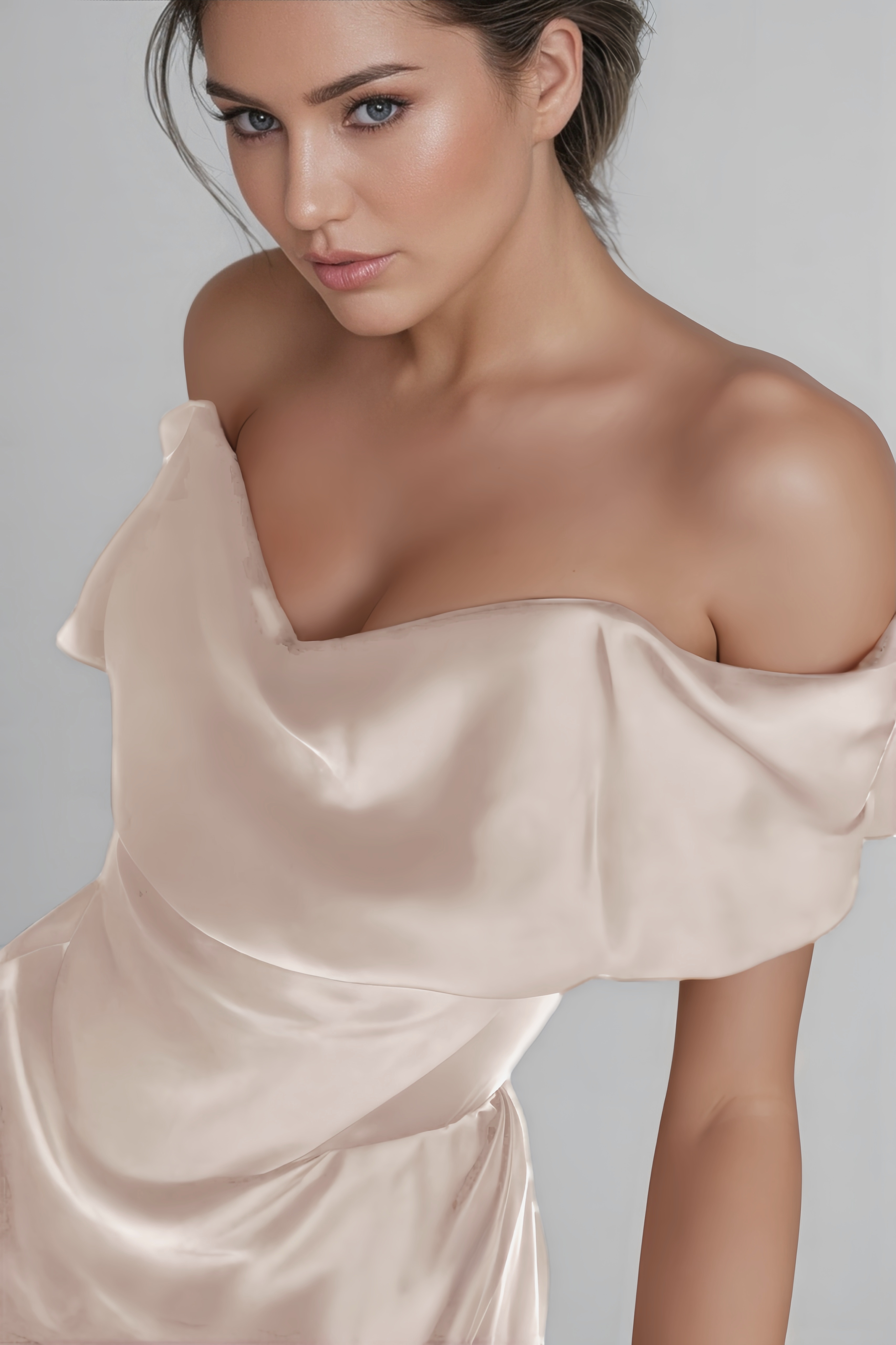 Kerry One-Shoulder Satin Maxi Dress